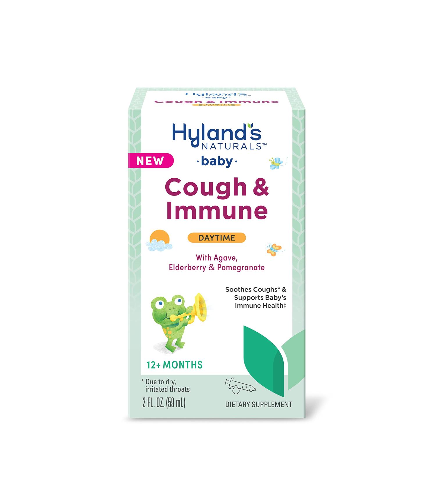 Hyland's Naturals Baby Cough & Immune Syrup - Agave Elderberry & Pomegranate - 2 Fl. Oz - Daytime Support for Cough and Cold - Immunity Booster (Old Version) - Buy Online on GoSupps.com