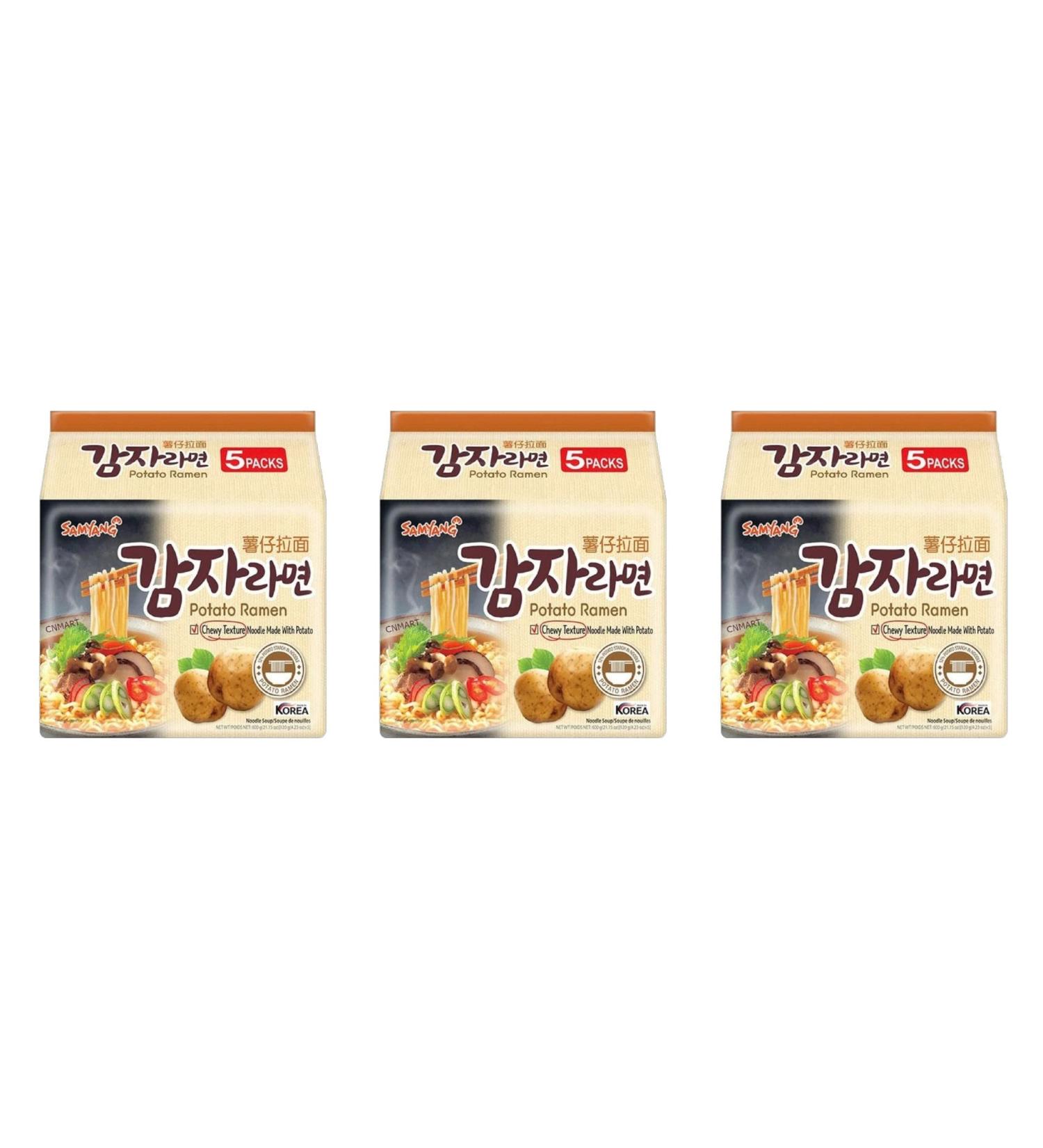 Samyang Potato Flavour Instant Noodle Ramen Suitable For Vegetarian (Pack of 15) by CNMART - Buy Online on GoSupps.com