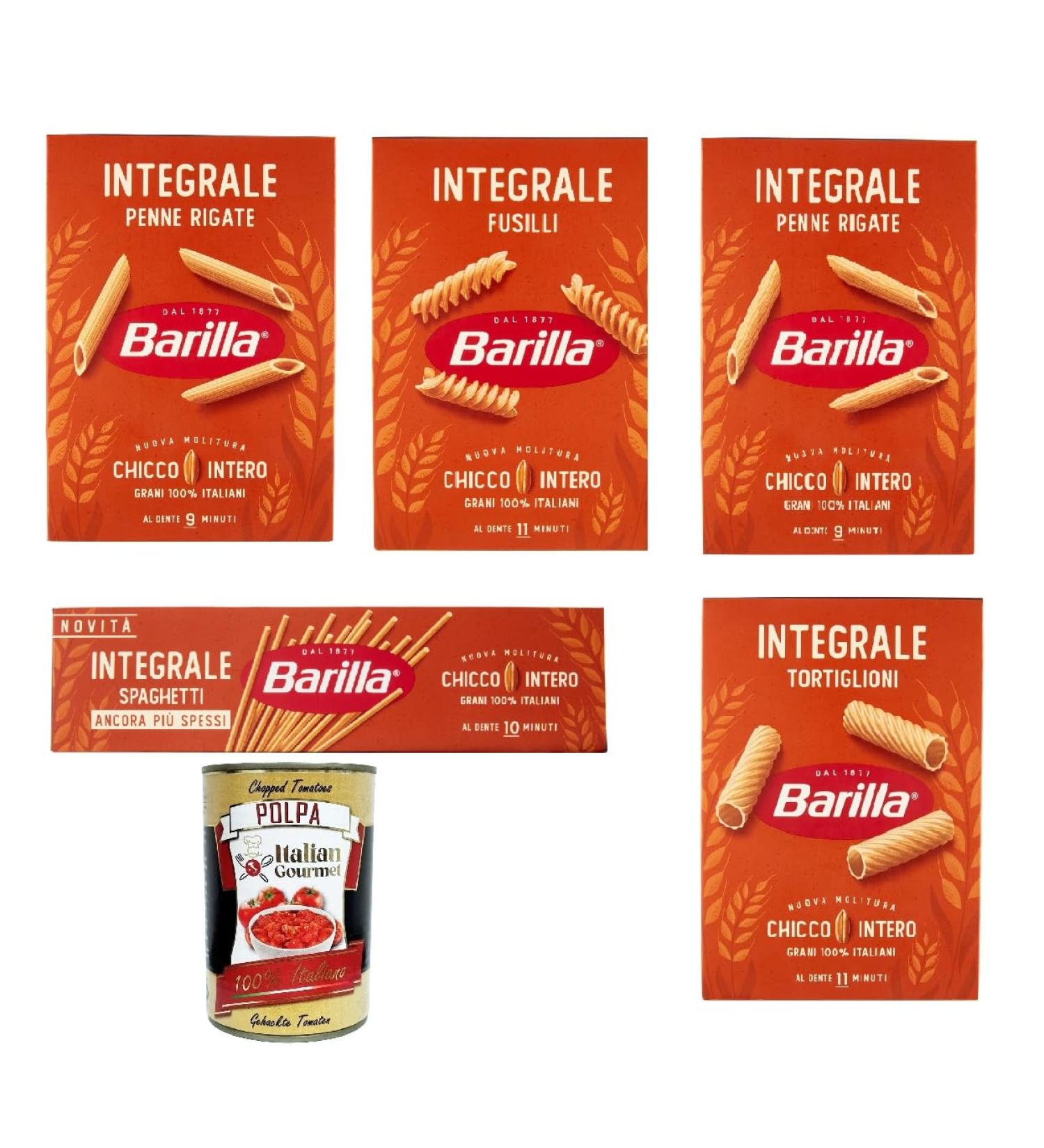  Italian Gourmet E.R. Barilla Whole Wheat Italian Pasta + Italian Gourmet Pulp 400g 5 x 500g - Buy Online on GoSupps.com
