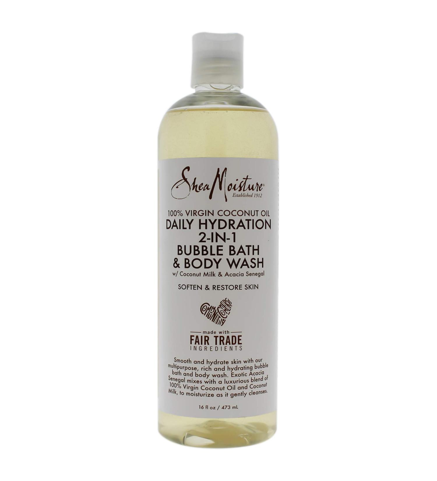 Shea Moisture 100 Percent Virgin Coconut Oil Daily Hydration 2-in-1 Bubble Bath and Body Wash By Shea Moisture for Unisex - 16 Oz Body Wash  16 Ounce