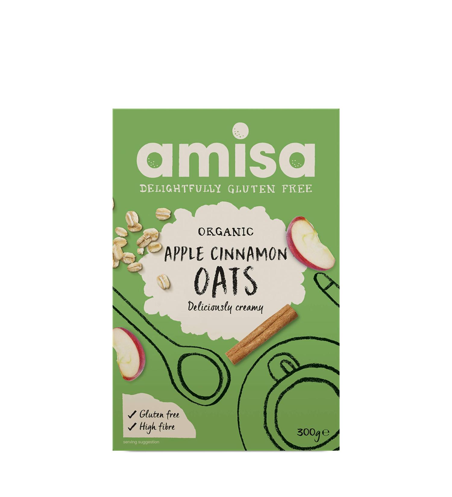  Amisa Amisa Organic Oat Porridge with Apple and Cinnamon 300g (pack of 3) - Buy Online on GoSupps.com