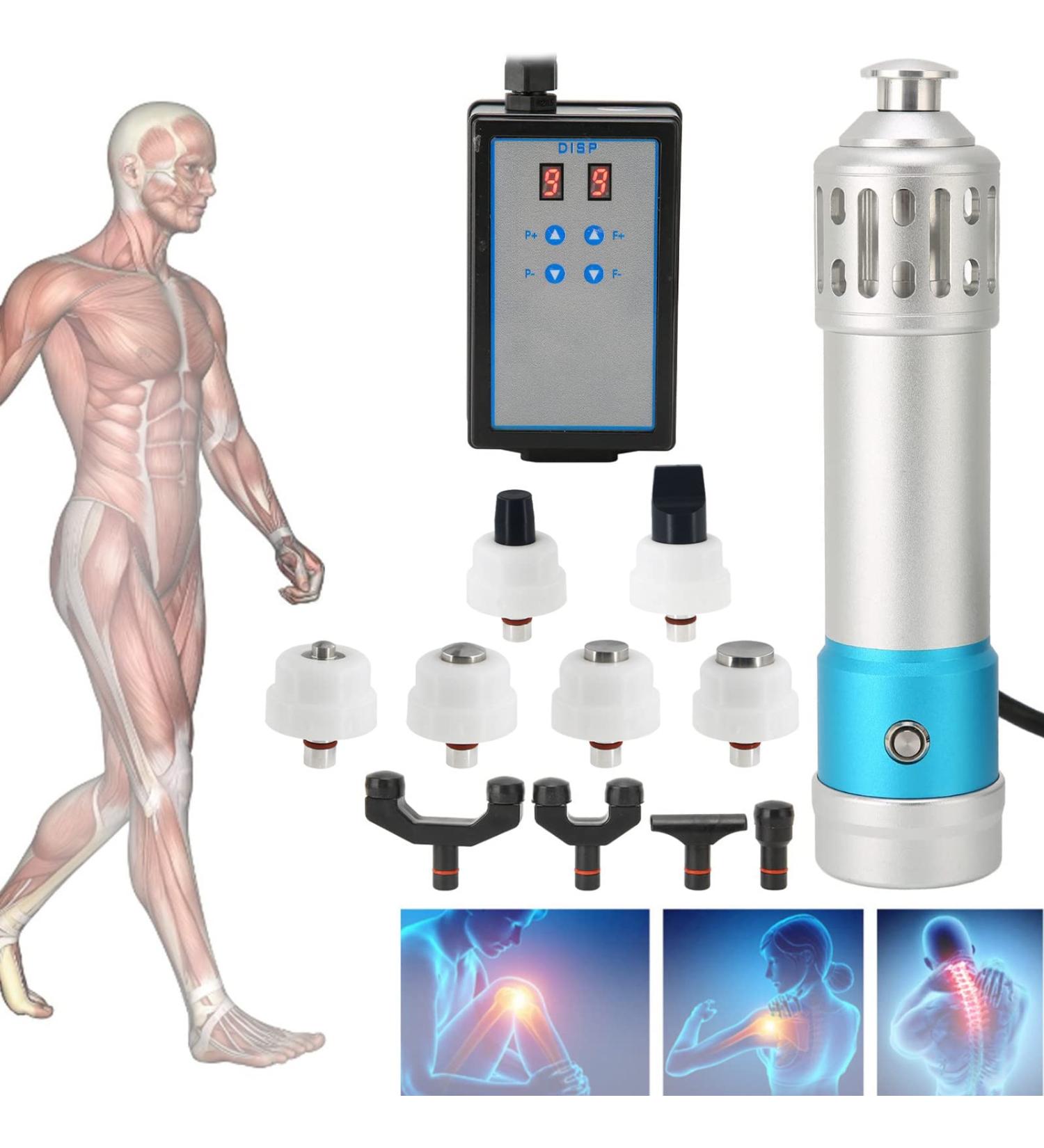 Shop Electromagnet Shock Wave Therapy Device for ED & Chronic Pain Relief - Professional Deep Tissue Body Massage in Silver - Buy Online on GoSupps.com