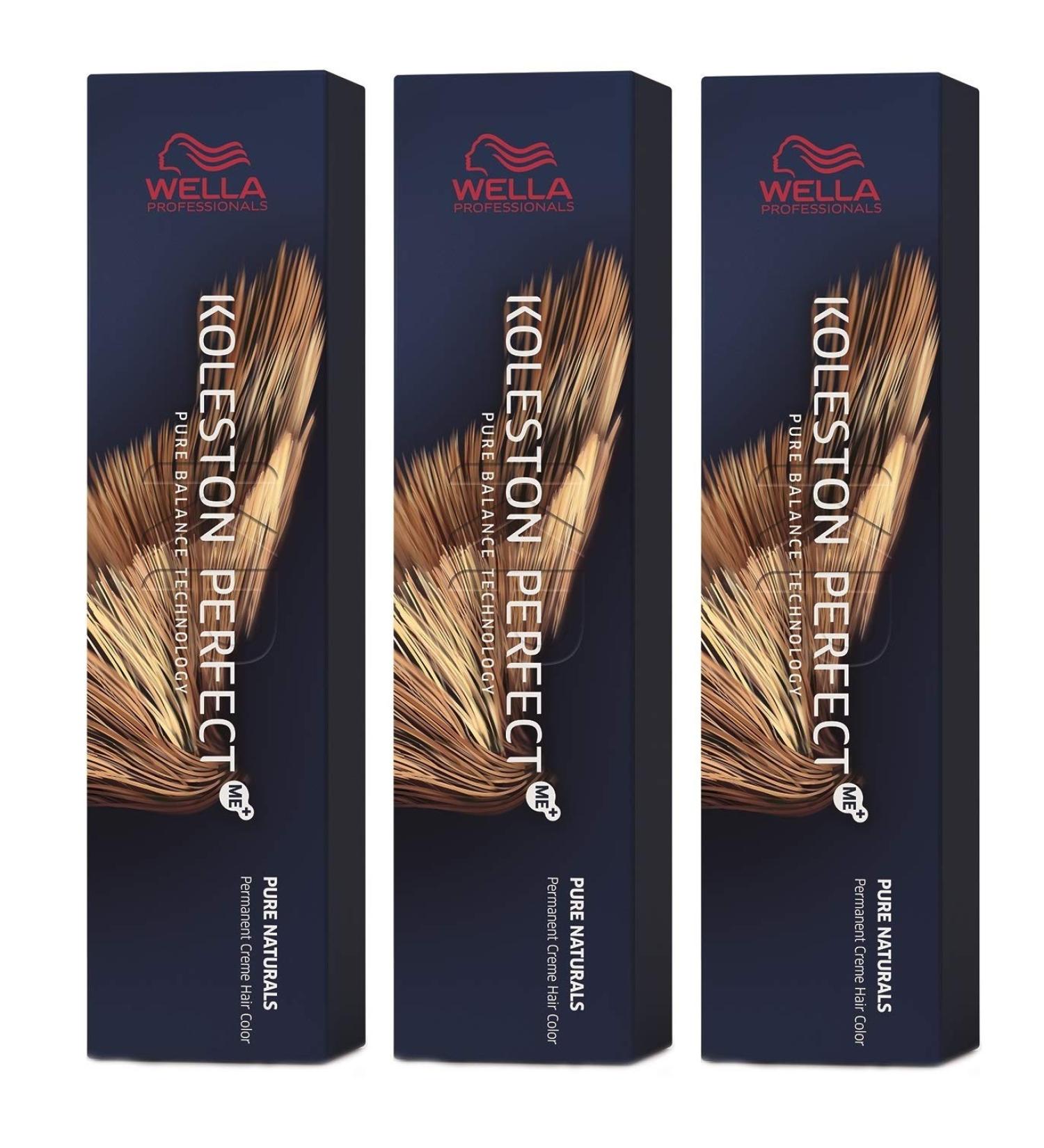 3x Wella Koleston Perfect ME+ 6/73 Dark Blonde Brown Gold 60 ml