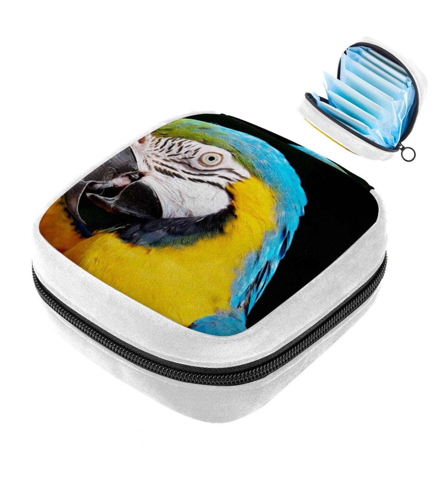 GIAPB Sanitary Napkin Storage Bag - Animal Parrot Bird Color931 | Period Tampon Makeup Pad Pouch - Buy Online on GoSupps.com