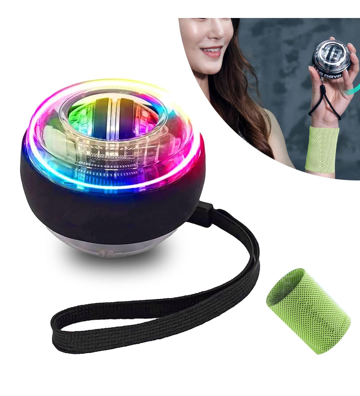 Homury Gyroscopic Hand Trainer with LED Light | Autostart Gyroball for Wrist Strength & Muscle Training | Enhance Grip & Arm Exercises - Buy Online on GoSupps.com