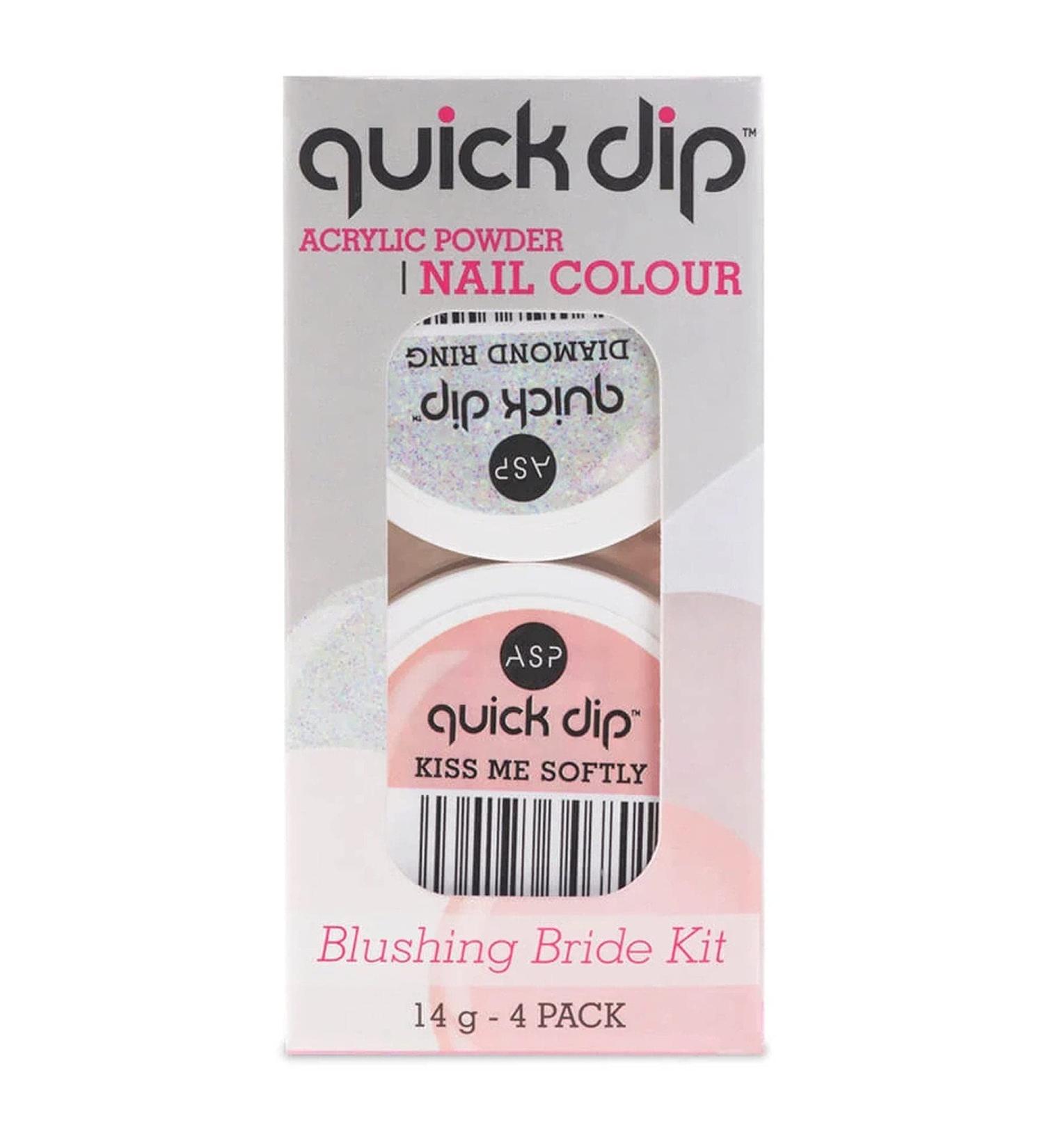 ASP Quick Dip Acrylic Dipping Powder Nail Color - Blushing Bride Kit - 4 pieces 14g