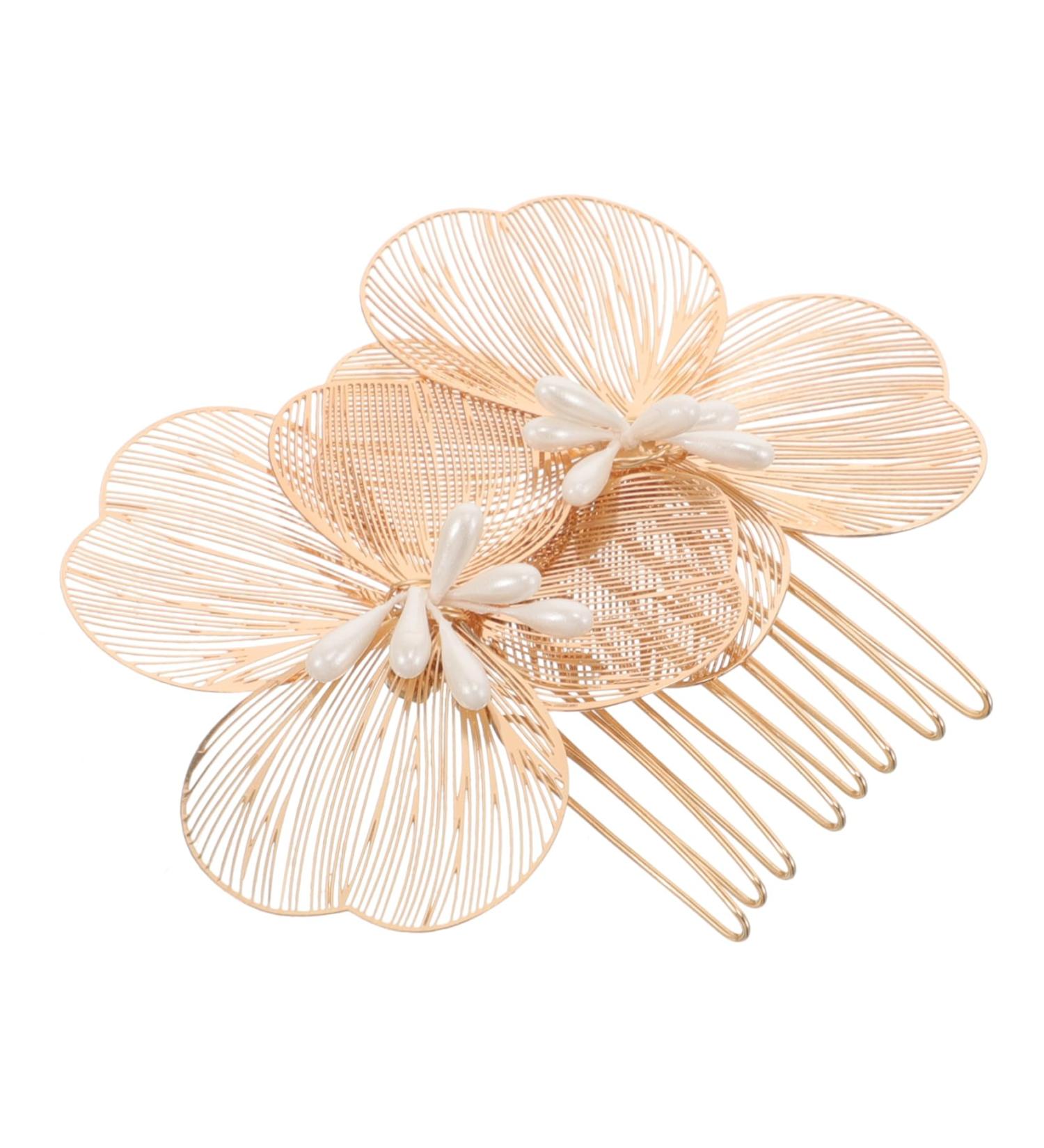HONMEET Bridal Headwear Hair Clips for Wedding Hair Accessories Hair Pins Gold Hair Clips Hair Comb for Bride Metal Hair Comb Womens Headpiece Bridal Hair Clips Zinc Alloy - Buy Online on GoSupps.com