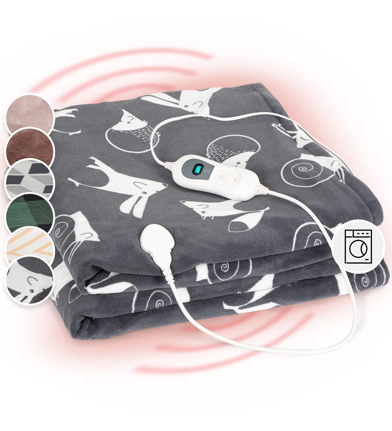 Klarstein XXL Thermal Blanket | 120W Heated Ceiling with Auto Shut-Off | Cuddly & Energy-Saving | Washable Electrical Blanket 200x180 cm - Perfect for Bed Sofa & Camping - Buy Online on GoSupps.com