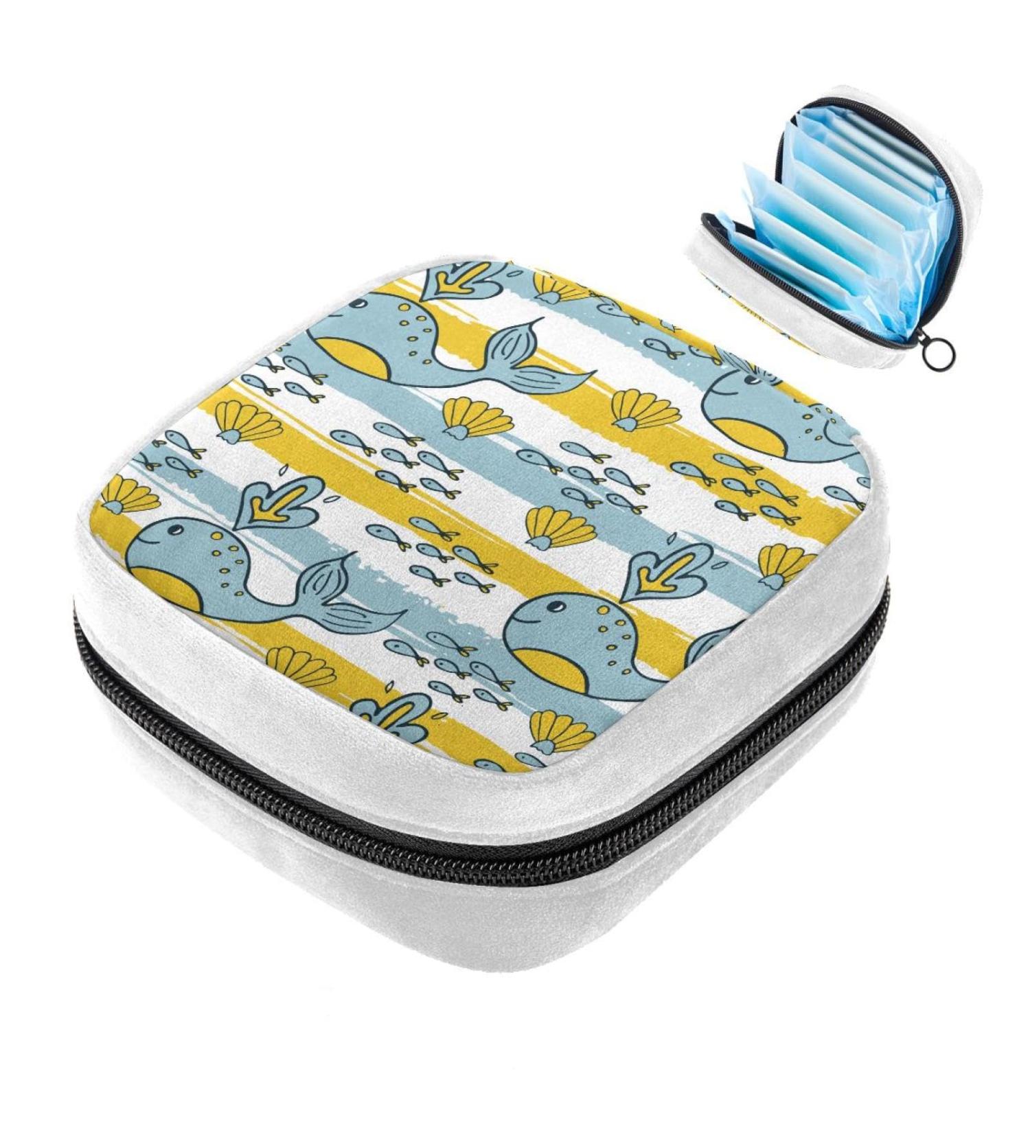 Animal Whale Fish Period Pad Storage Bag - GIAPB Sanitary Napkin and Tampon Makeup Pouch Color1116 - Buy Online on GoSupps.com