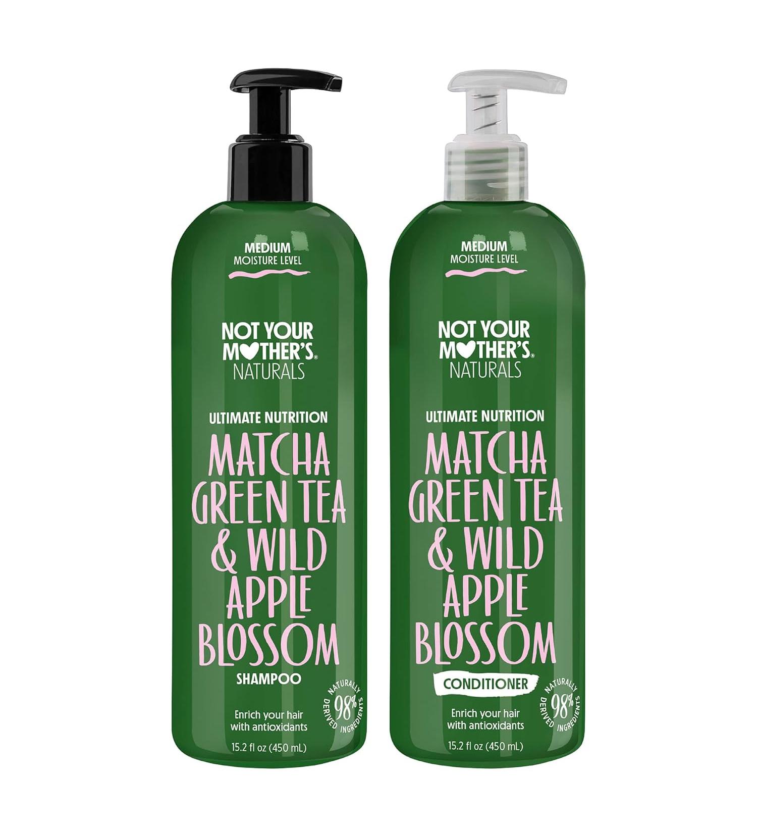 Not Your Mother's Naturals Matcha Green Tea Shampoo & Conditioner Dual Pack - 15.2 fl oz + 16 fl oz - Wild Apple Blossom - Pack of 1 - Buy Online on GoSupps.com