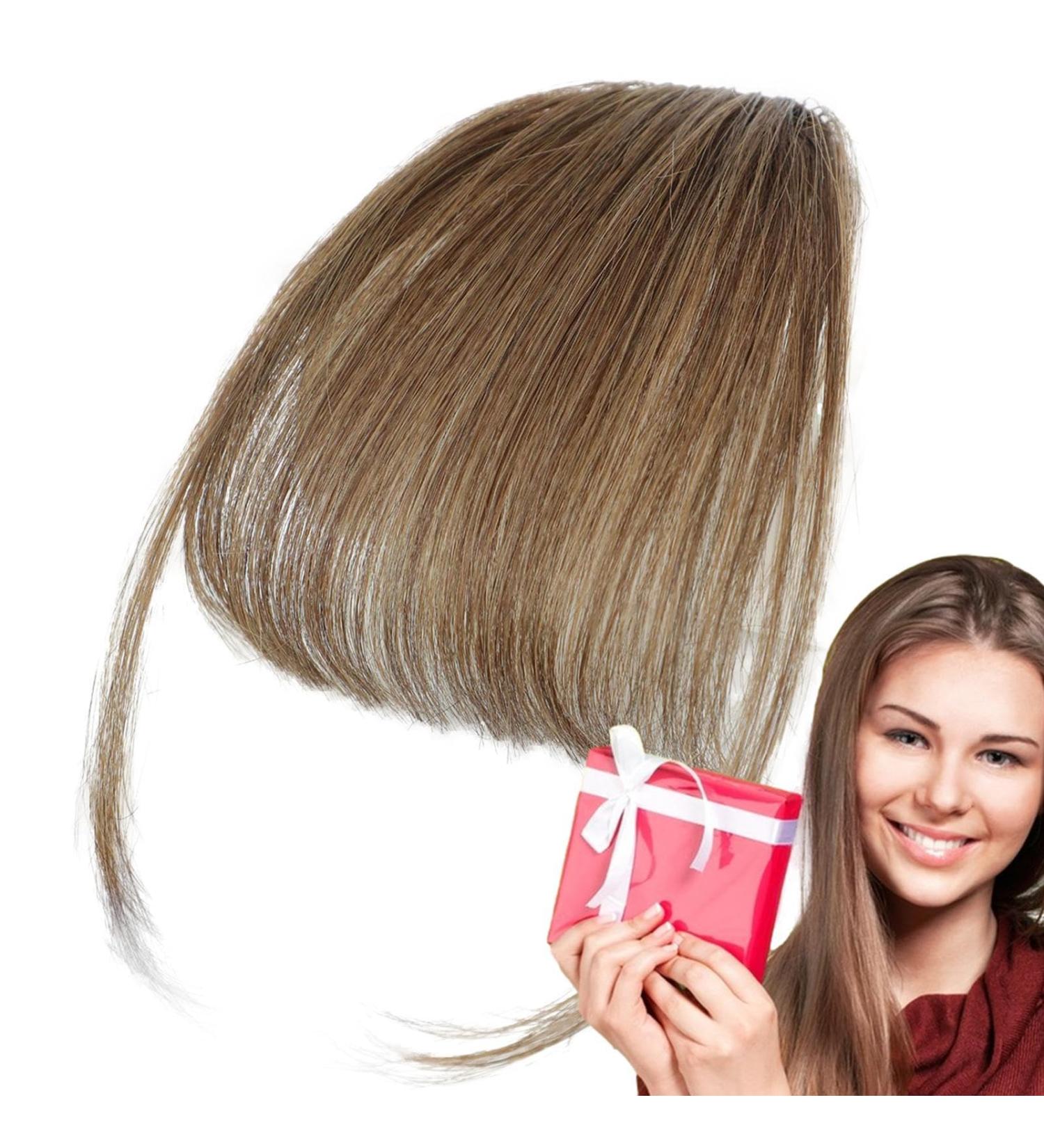 Bang Clip in Hair Extensions Human Hair Bangs Extensions | Natural Color Clip on Neat Bangs Hair Extension Human Hair Bangs Extensions Stylish Hair Bangs Fringe Hairpieces Light Brown - Buy Online on GoSupps.com