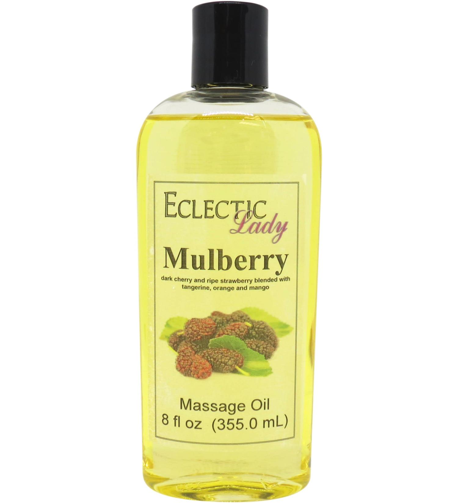 Organic Mulberry Massage Oil 8 oz - Sweet Almond & Jojoba - Preservative Free for Aromatherapy & Relaxation - Buy Online on GoSupps.com