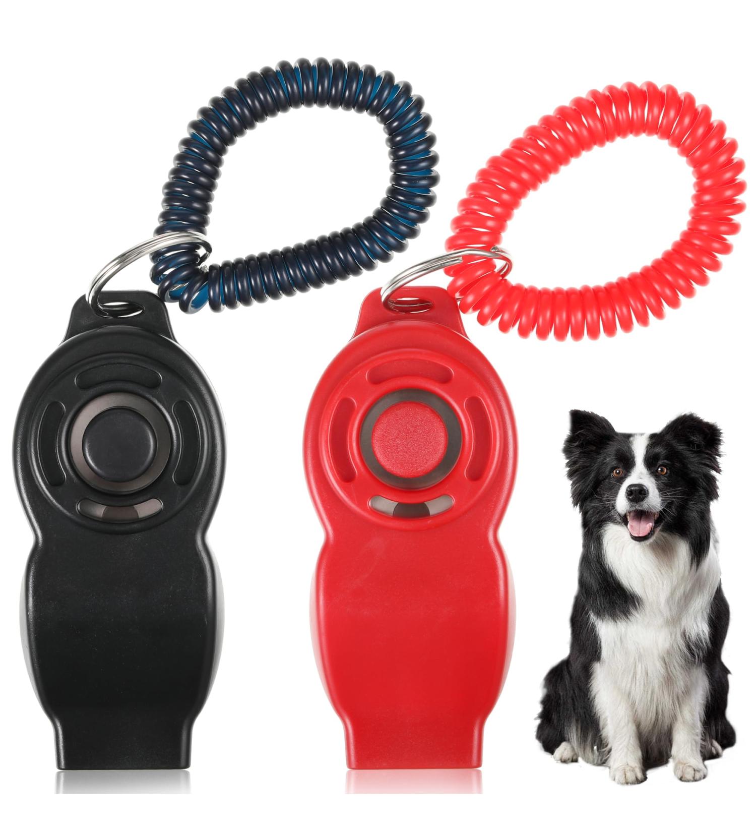 Euioovm 2-in-1 Dog Whistle & Clicker Set - High Frequency Training Pipe for Effective Dog Recall - Ideal for Dog Education (Black+Red) - Buy Online on GoSupps.com