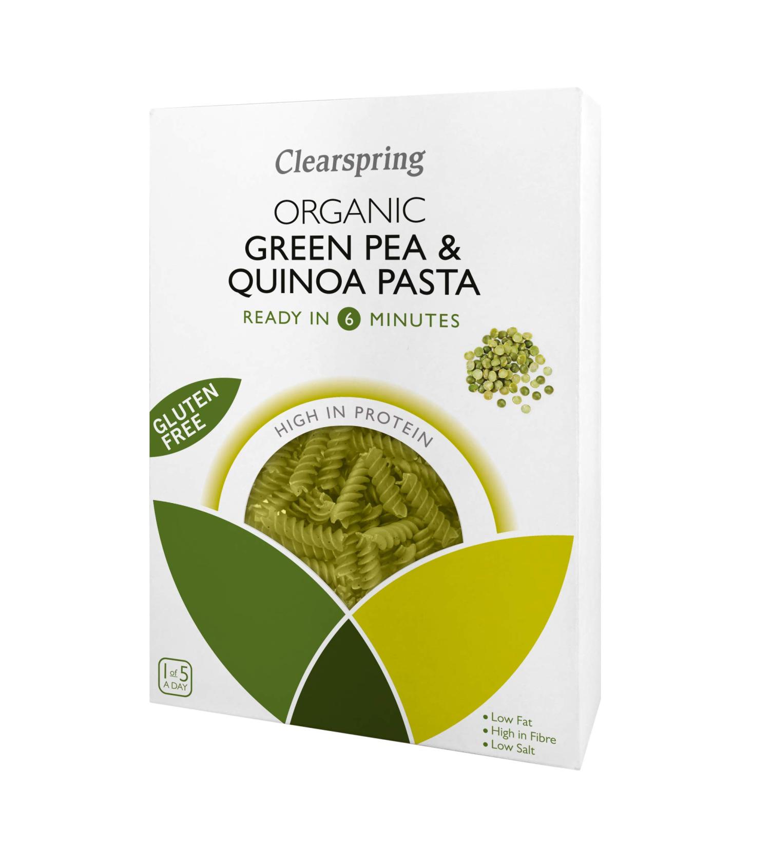  Clearspring Clearspring Organic Green Pea & Quinoa Pasta 4 x 250 g - Buy Online on GoSupps.com