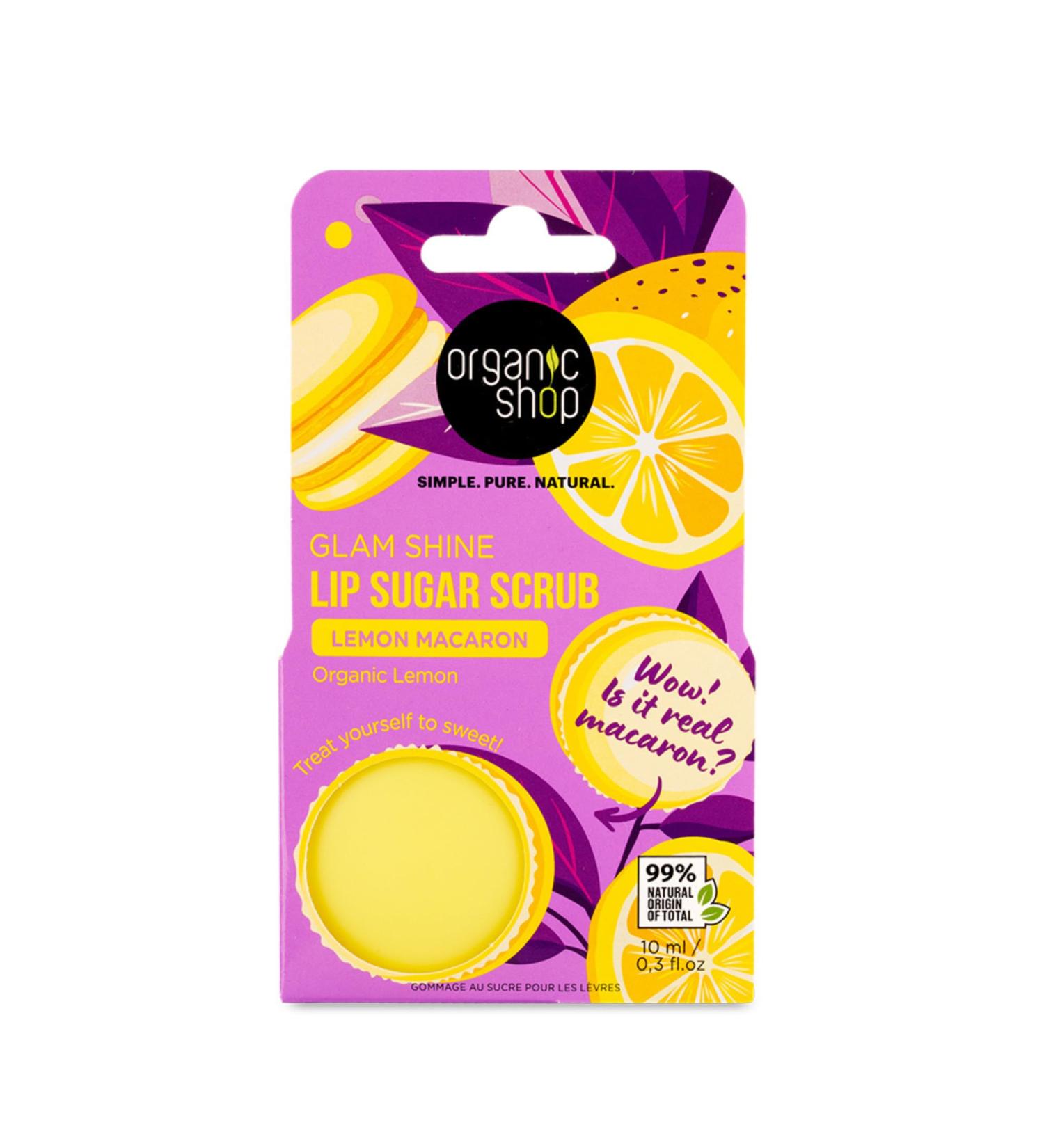 Organic Shop Gommage Sucre L vres Citron Macaron 10 ml Macaron au citron - Buy Online on GoSupps.com