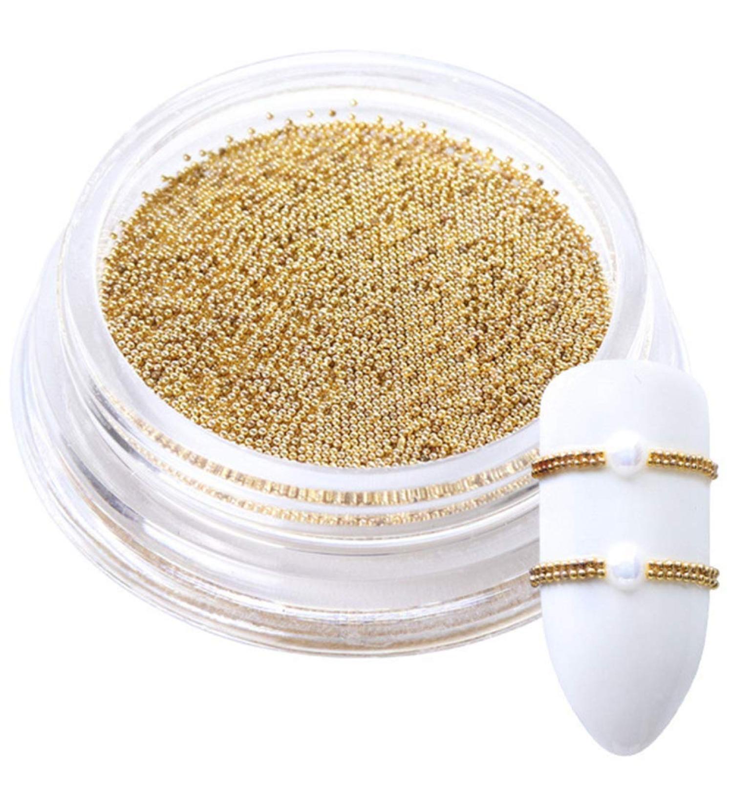heaven2017 0.4mm 3D DIY Micro Metallic Steel Beads 3D Nails Supply Studs Nail Art Decorations Mini Charm Studs Golden - Buy Online on GoSupps.com