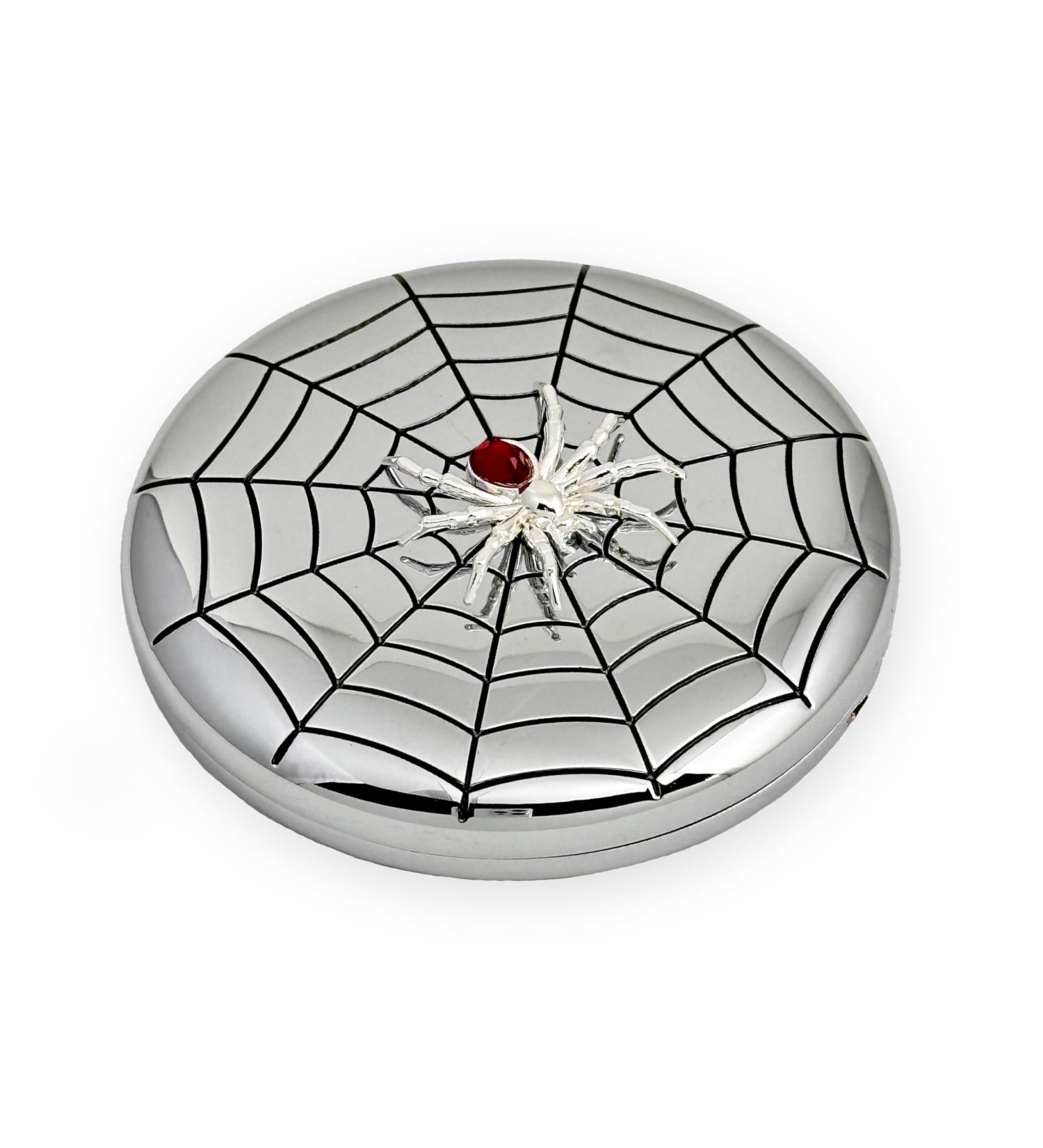 BESAME Spider Pressed Powder Compact | Rose Gold Highlighter & Eyeshadow | Refillable Vintage-Inspired Silver Plated | Perfect Gift for Her - Buy Online on GoSupps.com