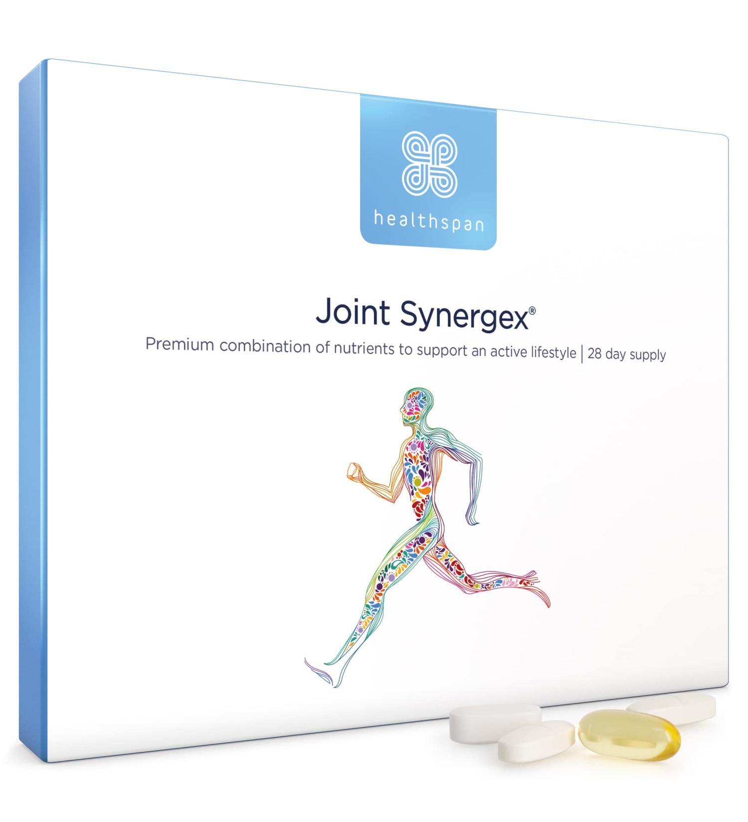 Healthspan Joint Synergex | 28 Day Supply | Optiflex Glucosamine, Chondroitin & Omega 3 | Supports Joint Health with OptiMSM, Bromelain & Molybdenum - Buy Online on GoSupps.com