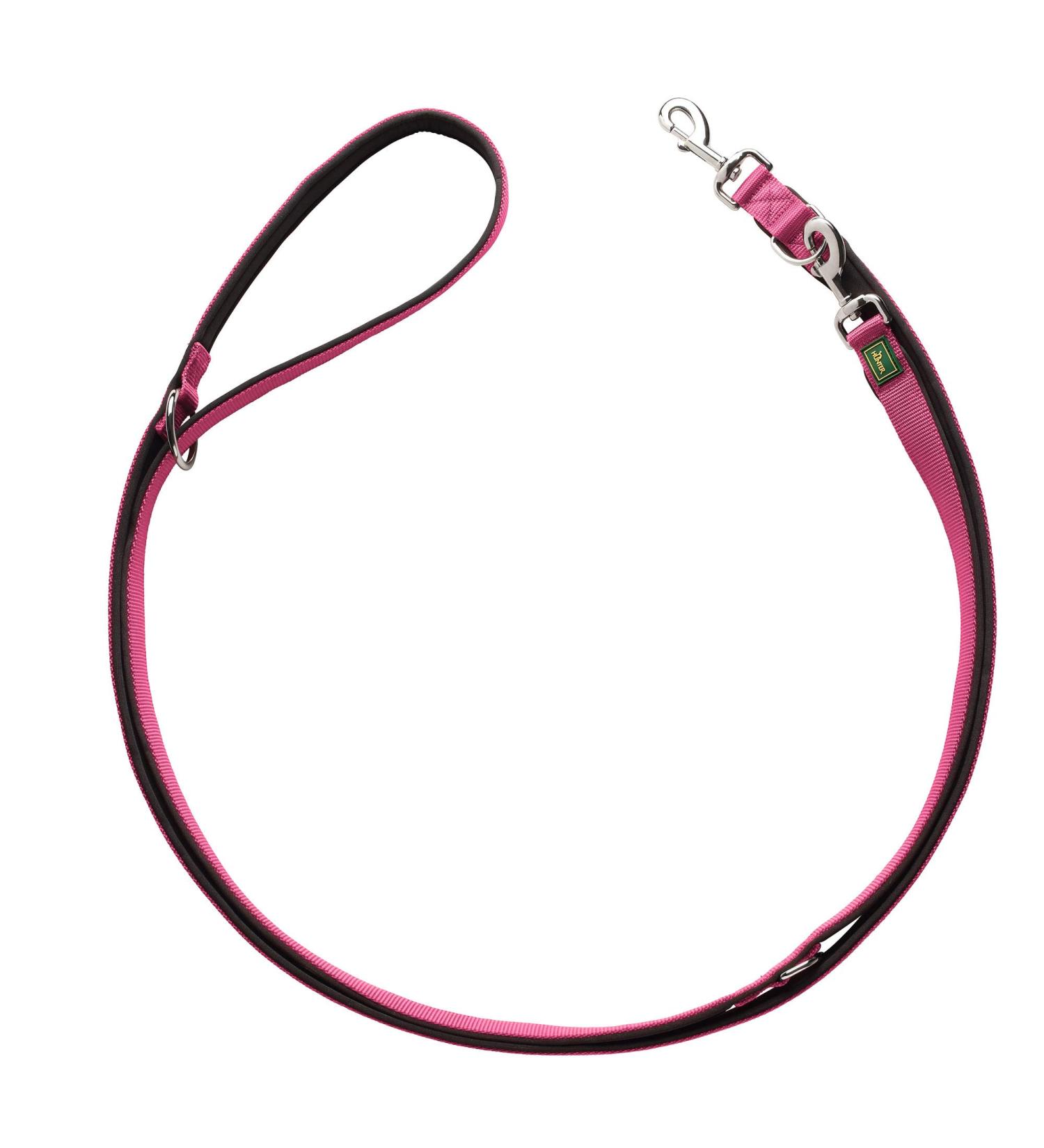 HUNTER NEOPRENE Adjustable dog leash 2.0 x 200 cm raspberry/black 2.0 x 200 cm raspberry/black