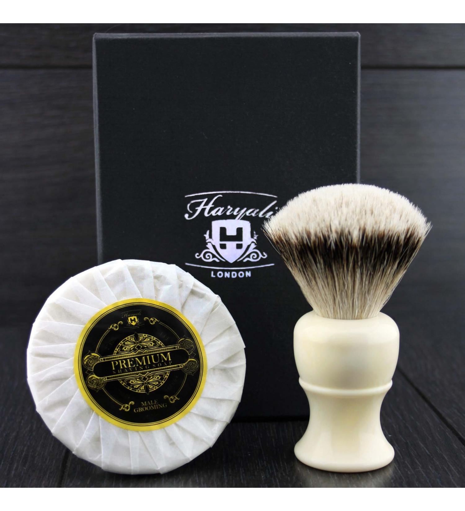Luxury White Badger Hair Shaving Brush & Premium Shaving Soap - International Shipping Available - Buy Online on GoSupps.com