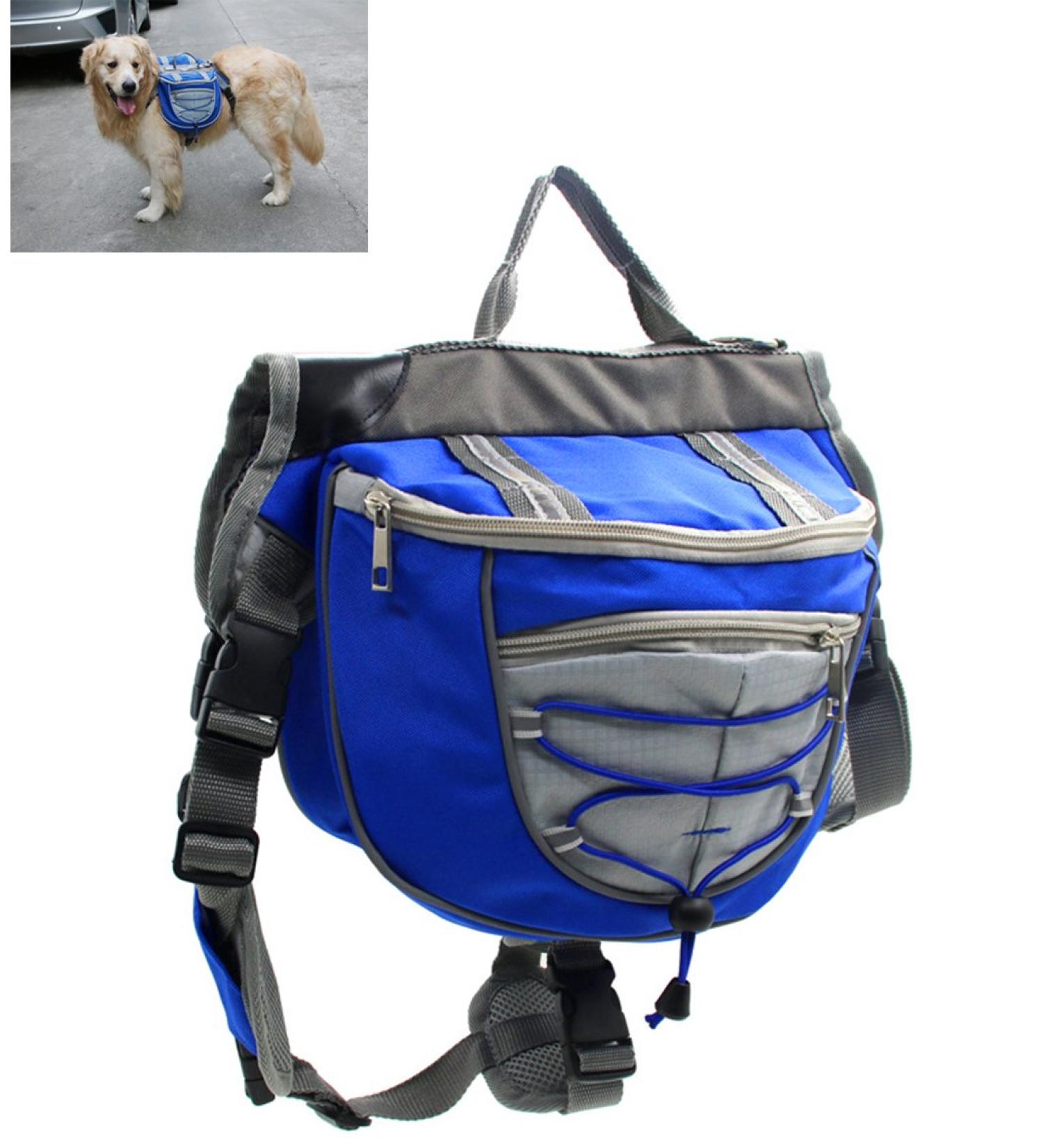 XIAOYU Dog Backpack - Adjustable Saddle Bag Harness Carrier for Travel Hiking & Camping - Blue - LL Blue - Buy Online on GoSupps.com