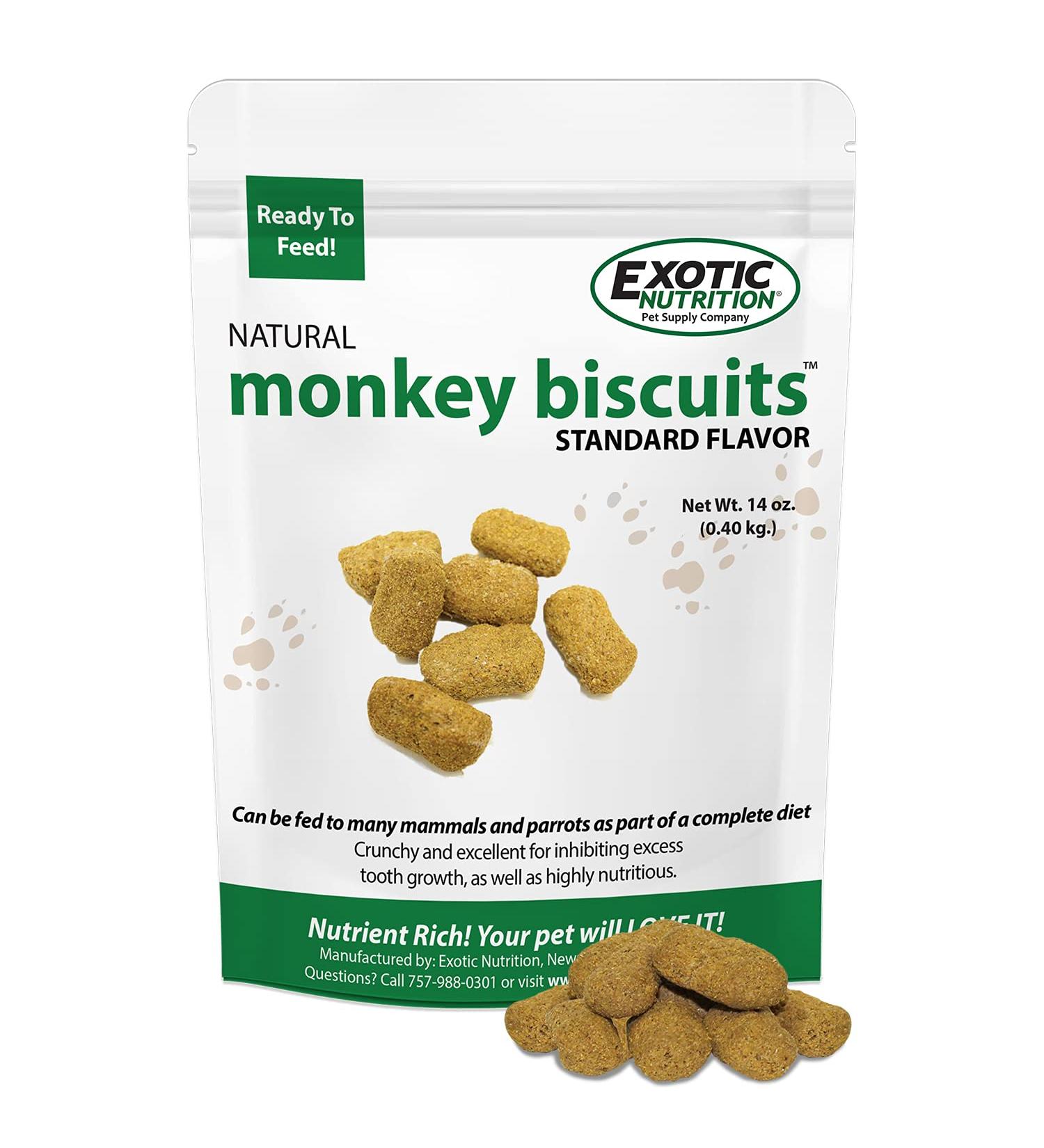 Exotic Nutrition Monkey Biscuit Food Standard Flavor 14 oz Bag Standard 14 oz. - Buy Online on GoSupps.com