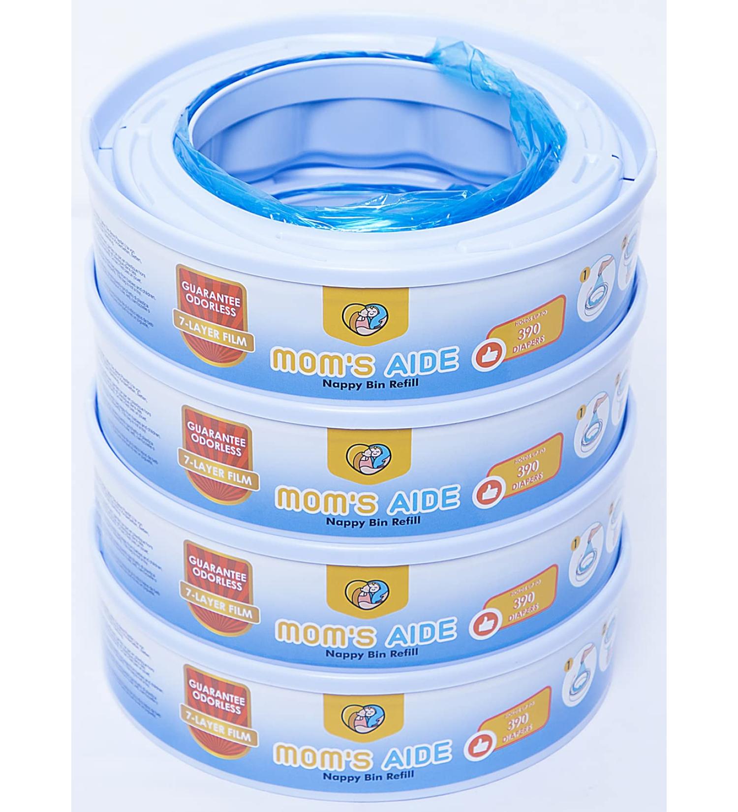 Buy Moms Aide 4 Refills for Simplee Sangenic - Not for Sangenic Tec+ or Angelcare Diapers - Fast International Shipping - Buy Online on GoSupps.com