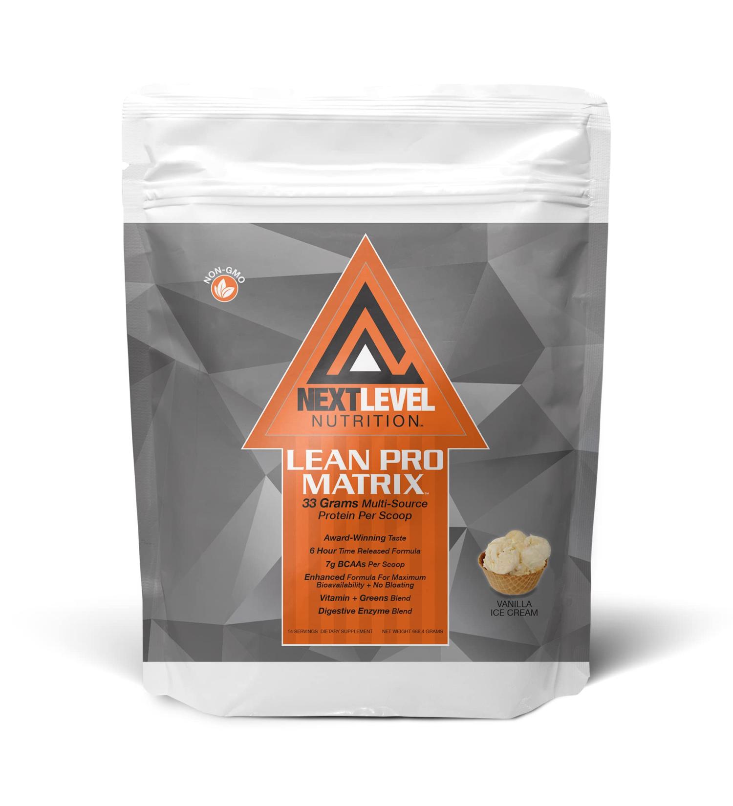 Lean Pro Matrix Vanilla Ice Cream - 34g Whey Protein per Serving | 24 Servings | International Shipping Available - Buy Online on GoSupps.com