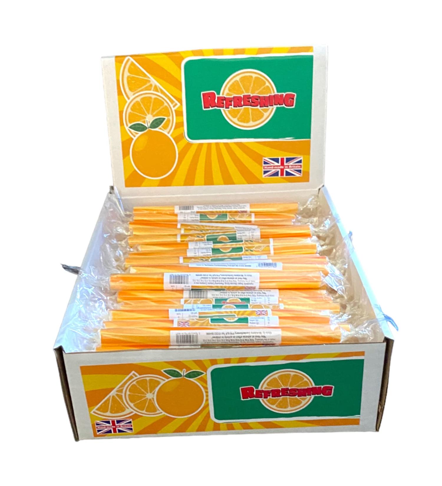 100 X Refreshing Orange Rock Sticks Handmade Traditional Rainbow Classic Sweets Retro Seaside Gift Wholesale Confectionery - Buy Online on GoSupps.com