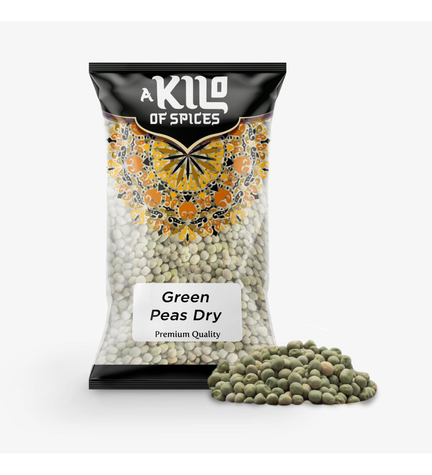 A Kilo of Spices | Dry Green Peas (Vetana) 1kg Source of Pea Protein Dried Peas Great for Curries and other Indian Cuisine