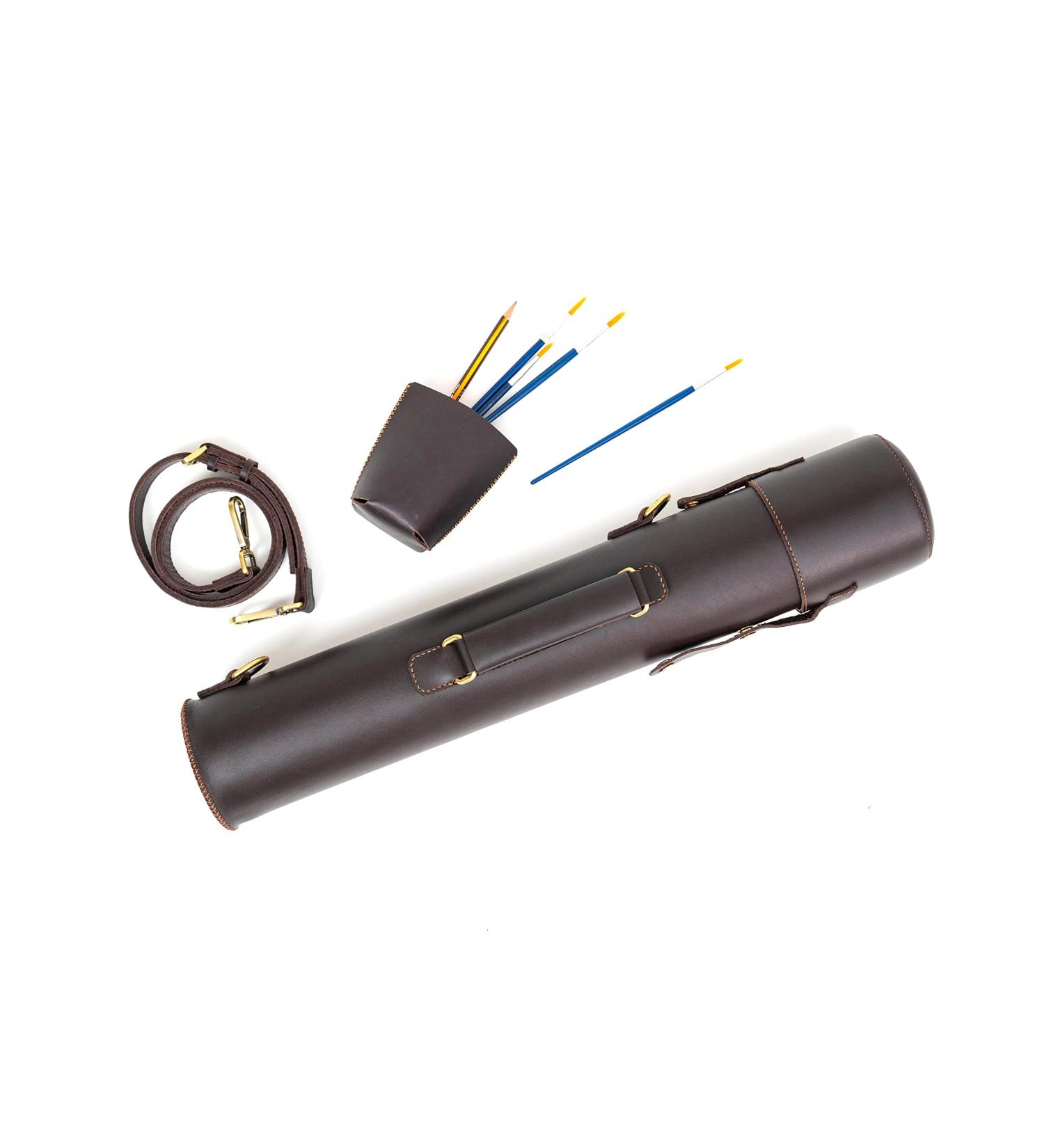 Handcrafted Leather Document Tube in Black from Hoi An Soul - 21 - Buy Online on GoSupps.com
