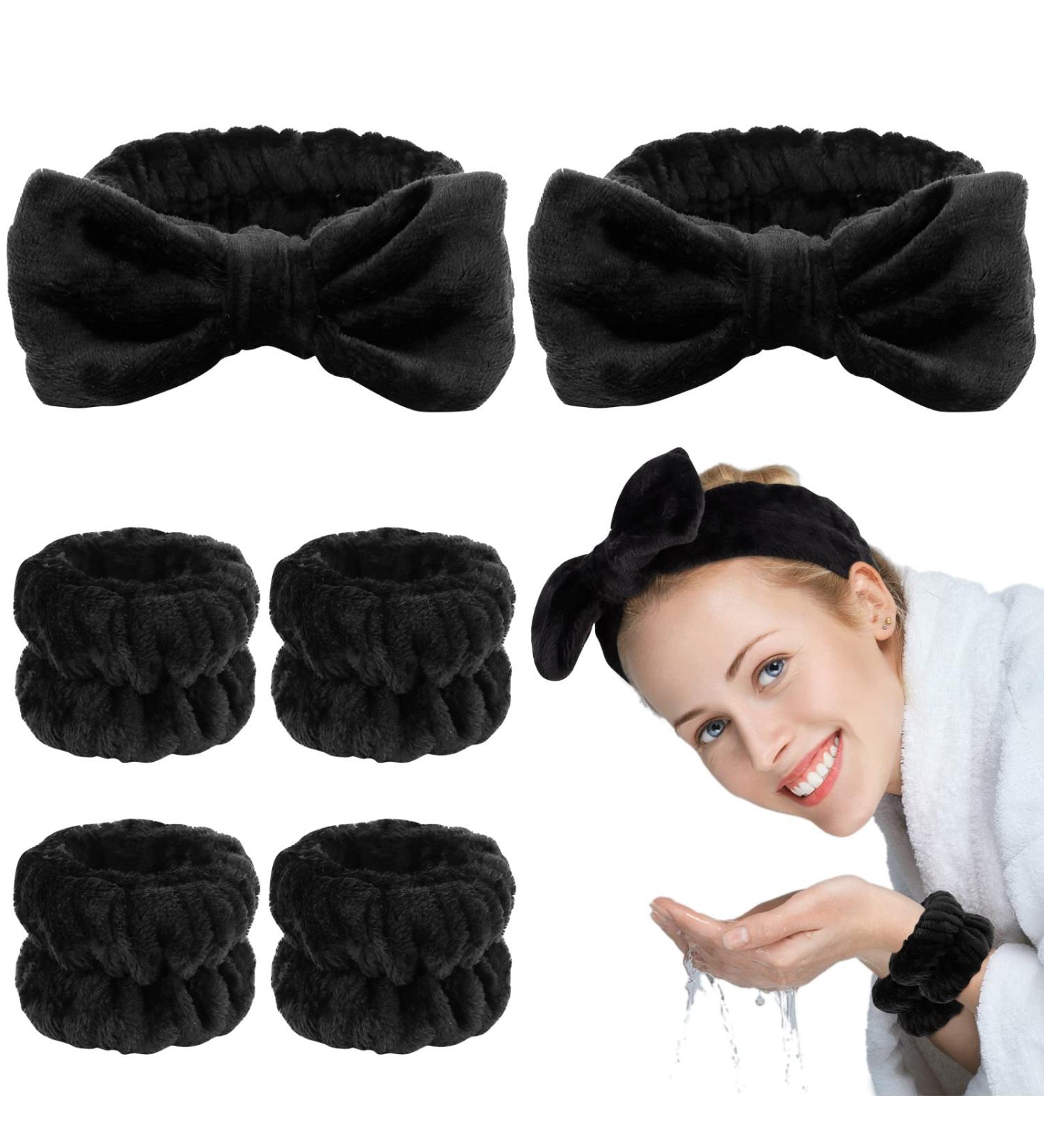 6 PCS Spa Headband & Wristband Set | Makeup Headband & Towel Scrunchies | Skincare & Sleepover Party Supplies for Girls | Prevent Spills - Buy Online on GoSupps.com
