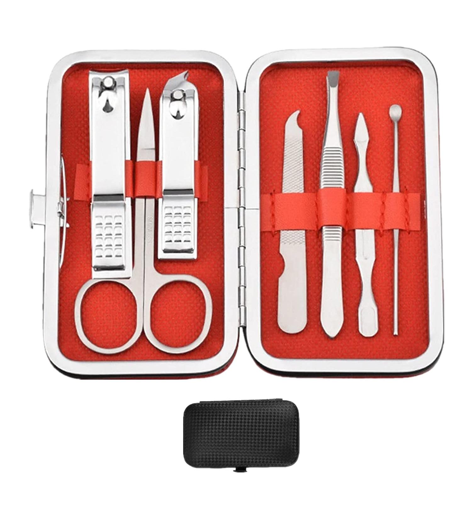 Nail Knip Set & Manicure Kit for Men - Stainless Steel Grooming Tools in Portable Travel Suitcase - Perfect Gift for Husband Friends & Family - Buy Online on GoSupps.com