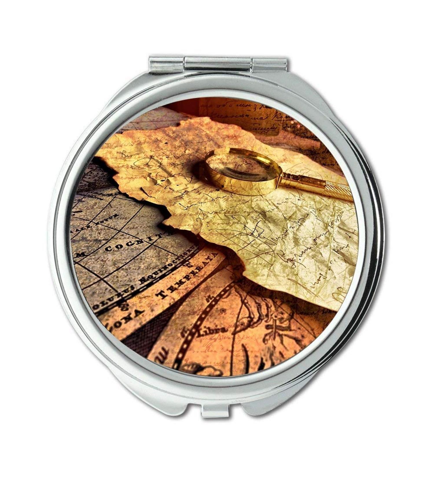 Mirror Compact Mirror Map Wallpaper map america Pocket Mirror portable mirror - Buy Online on GoSupps.com