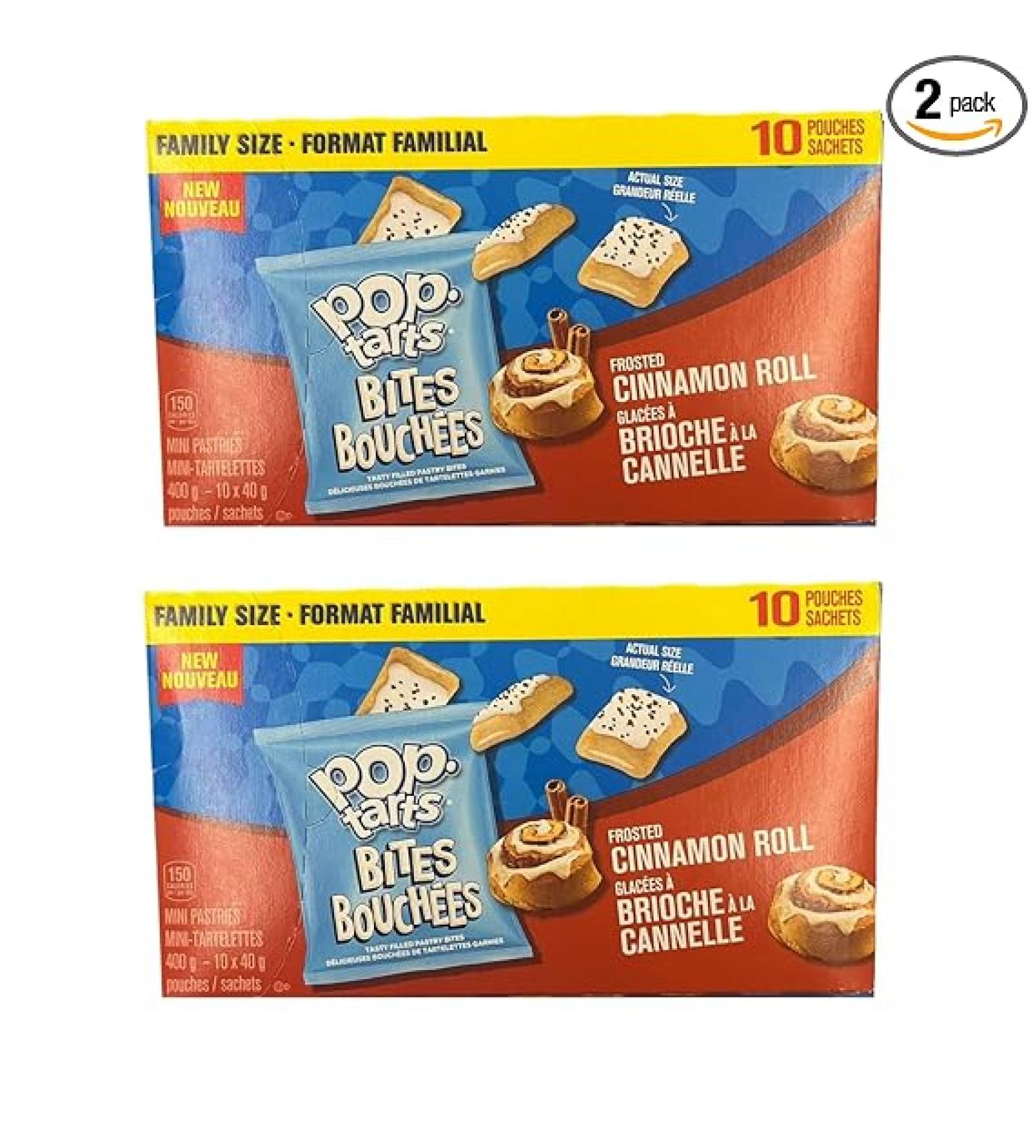 Pop-Tarts Bites Frosted Cinnamon Roll Flavour - Family Size 400g/14.1 oz (Pack of 2) - Shipped from Canada - Buy Online on GoSupps.com