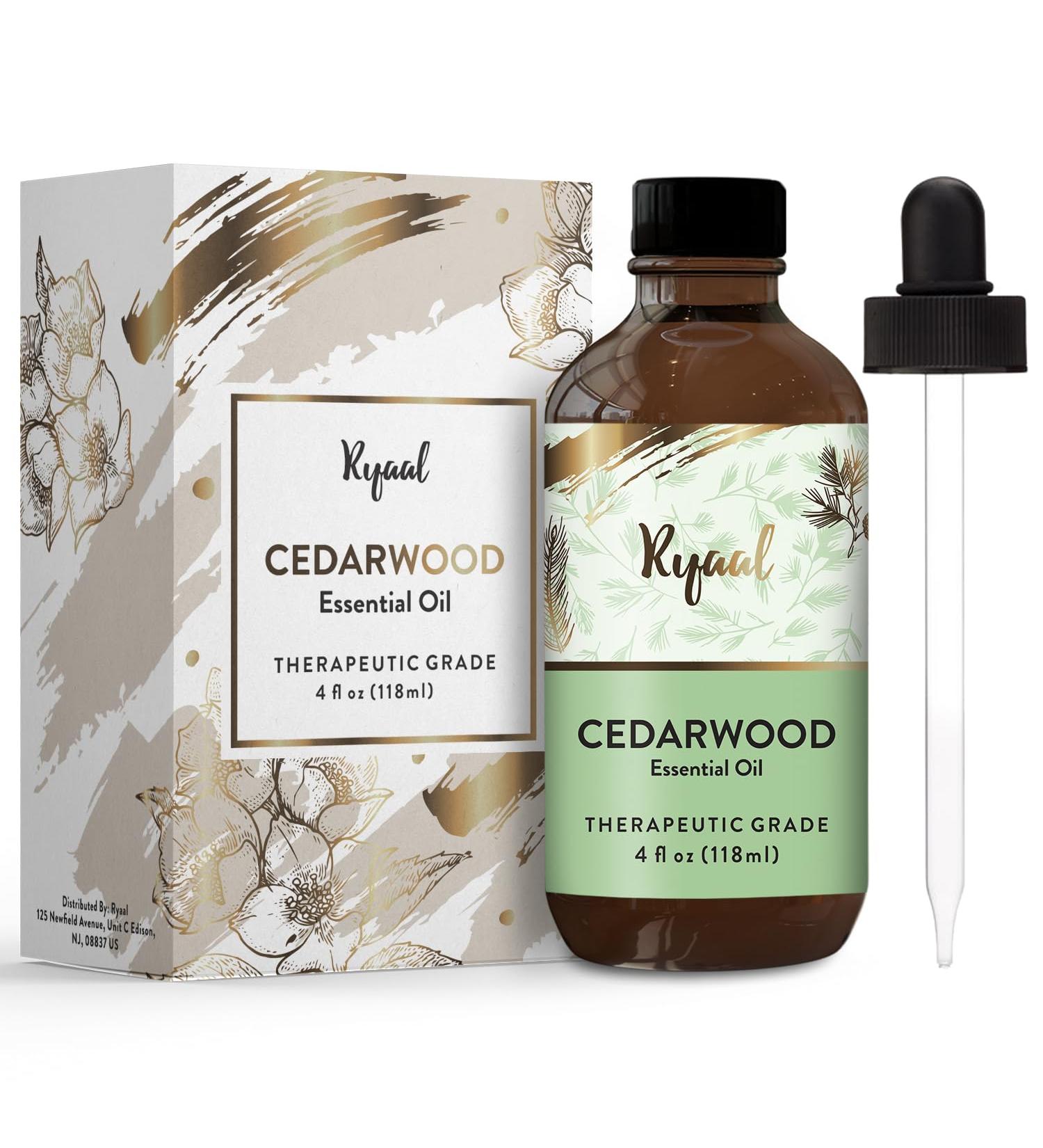 Cedarwood Essential Oil - Premium Aromatherapy Skin & Hair Care 4 Fl Oz - Natural Undiluted Oil for Diffuser Candle & Soap Making - Buy Online on GoSupps.com