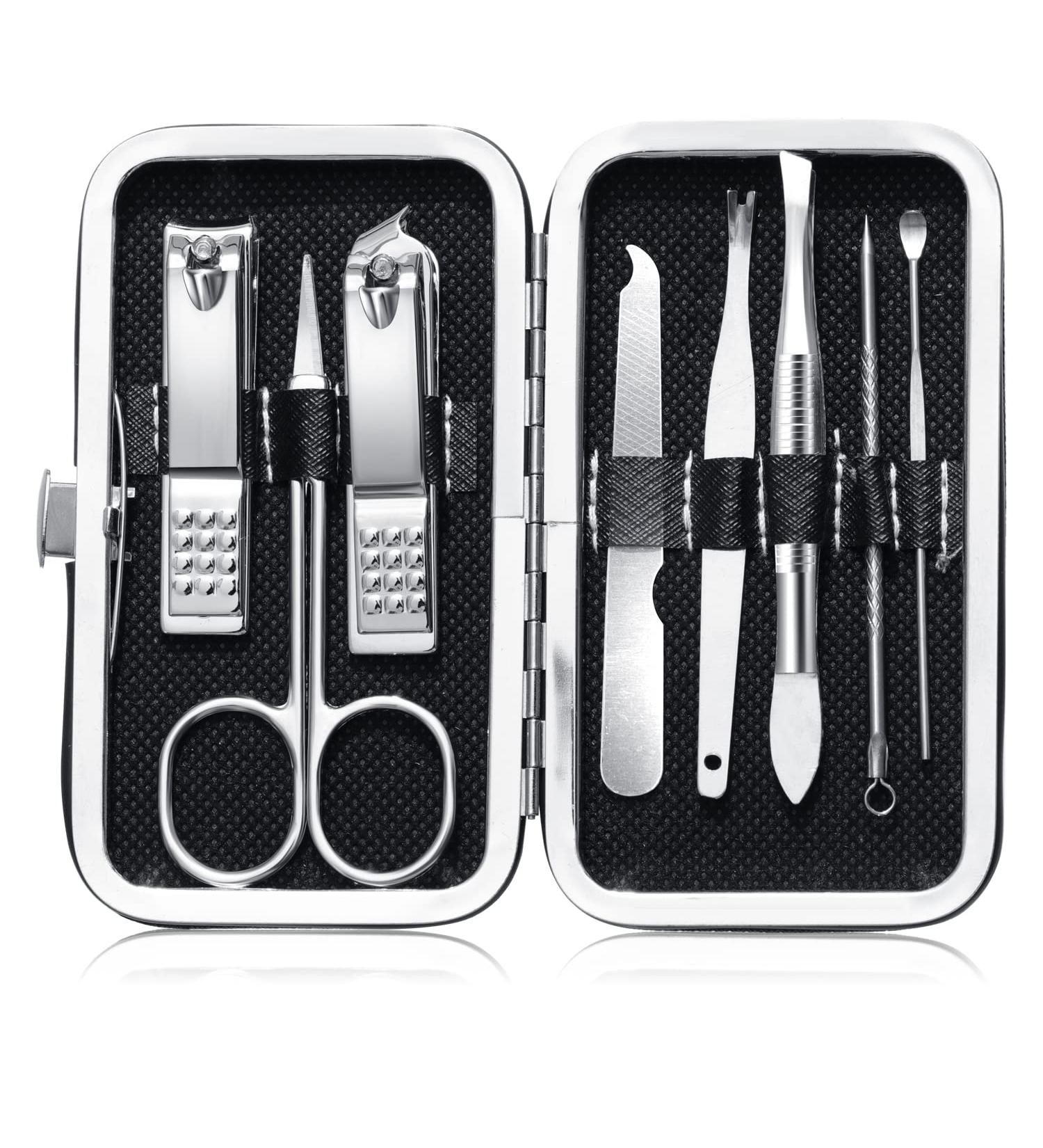 8-Piece Manicure Set - Sharp Stainless Steel Nail Clipper & File - Portable Nail Care Kit for Men Women & Gifts - Buy Online on GoSupps.com