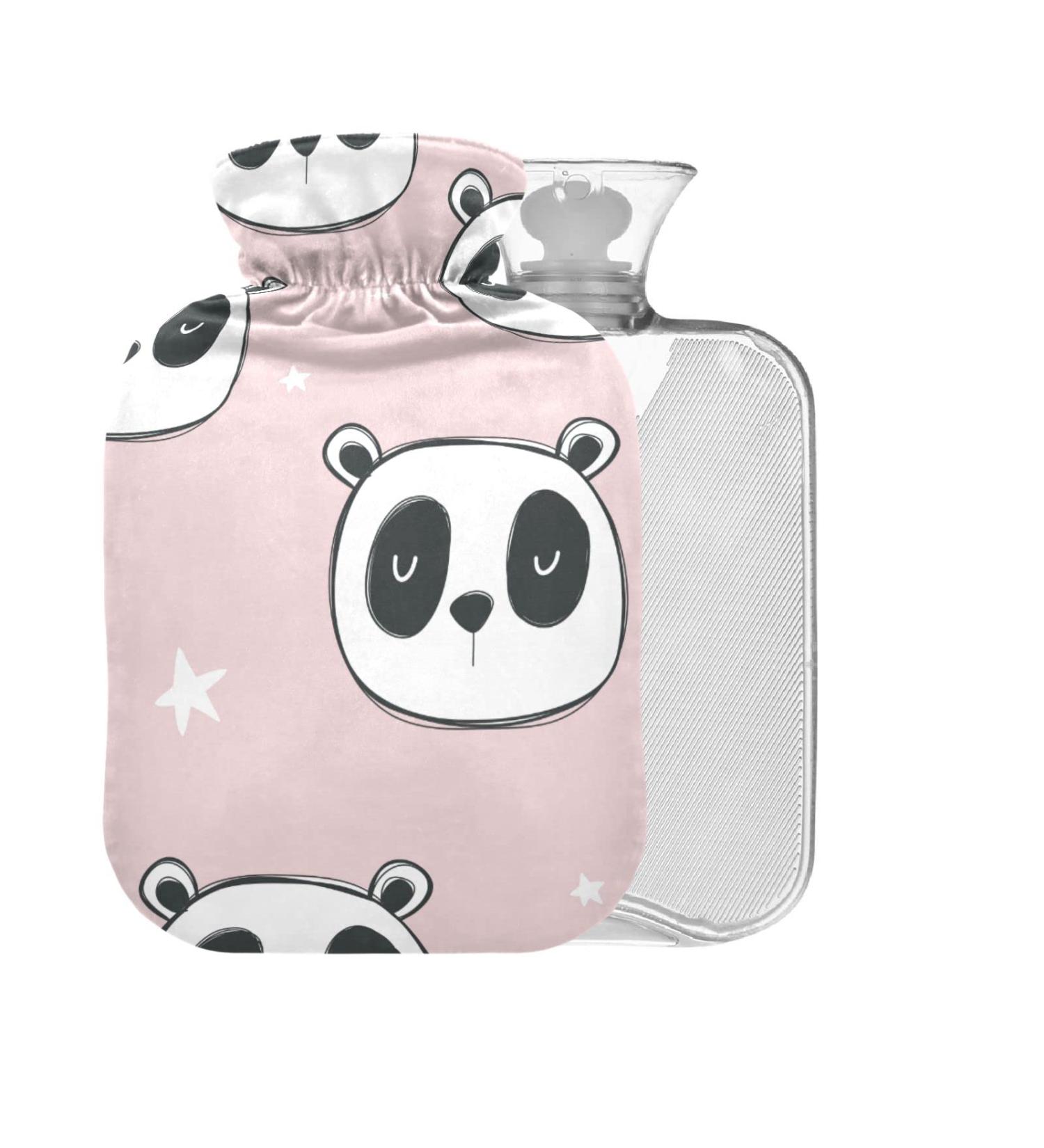 Hot Water Bottle with Cover 2L - Large Pink Panda for Pain Relief | Soothing Heat Therapy - Buy Online on GoSupps.com