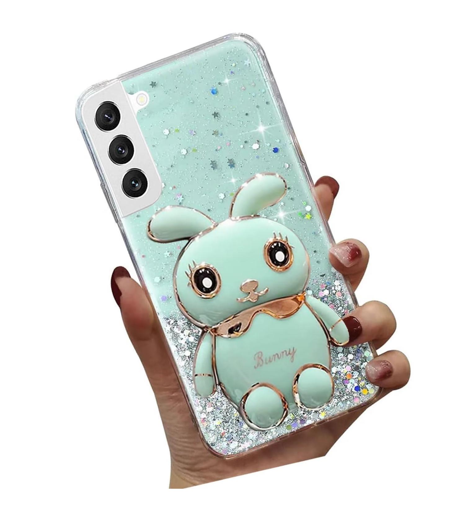 Buy Tivenfezk Nadoli Glitter Rabbit Stand Case for Samsung Galaxy S21 - Soft Silicone Protective Cover Transparent Bling Design - Buy Online on GoSupps.com