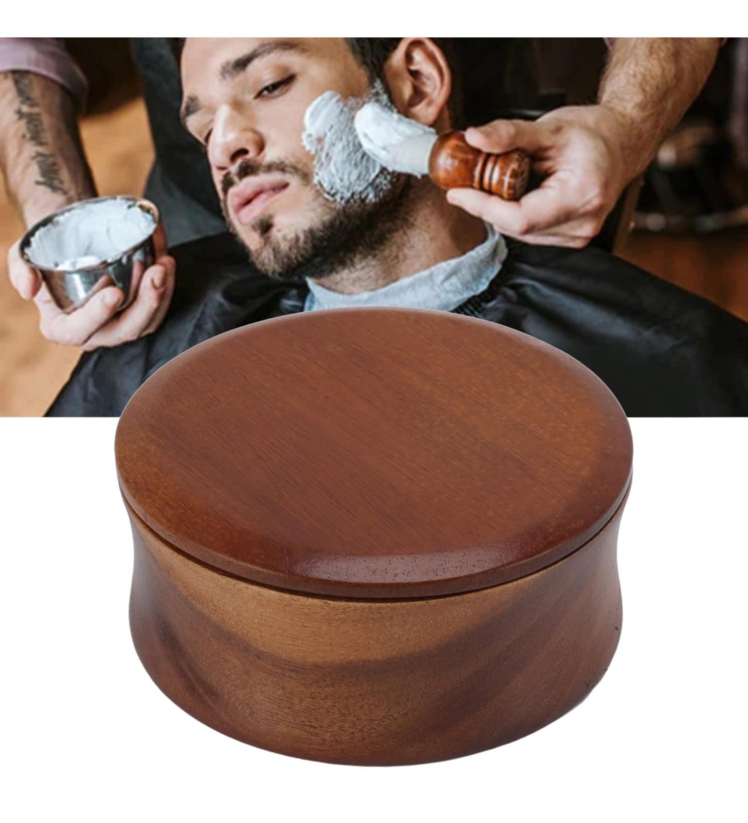 Premium Wooden Shaving Bowl for Men | Non-Adhering Shave Soap Cup & Brush Mug | Perfect Barber Tool for an Effortless Shaving Experience - Buy Online on GoSupps.com