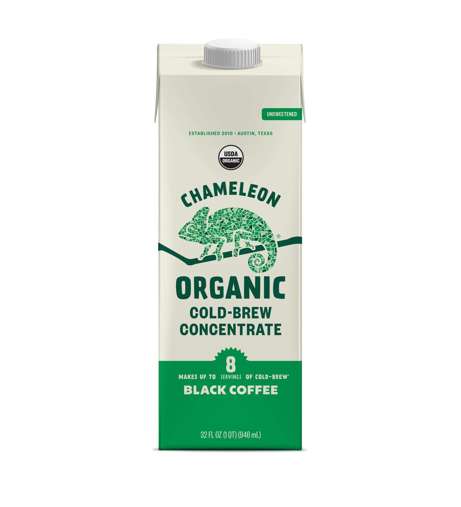 Chameleon Organic Cold Brew Black Coffee Concentrate 32 Fl Oz 100% Arabica, Toffee & Chocolate Flavor - Buy Online on GoSupps.com