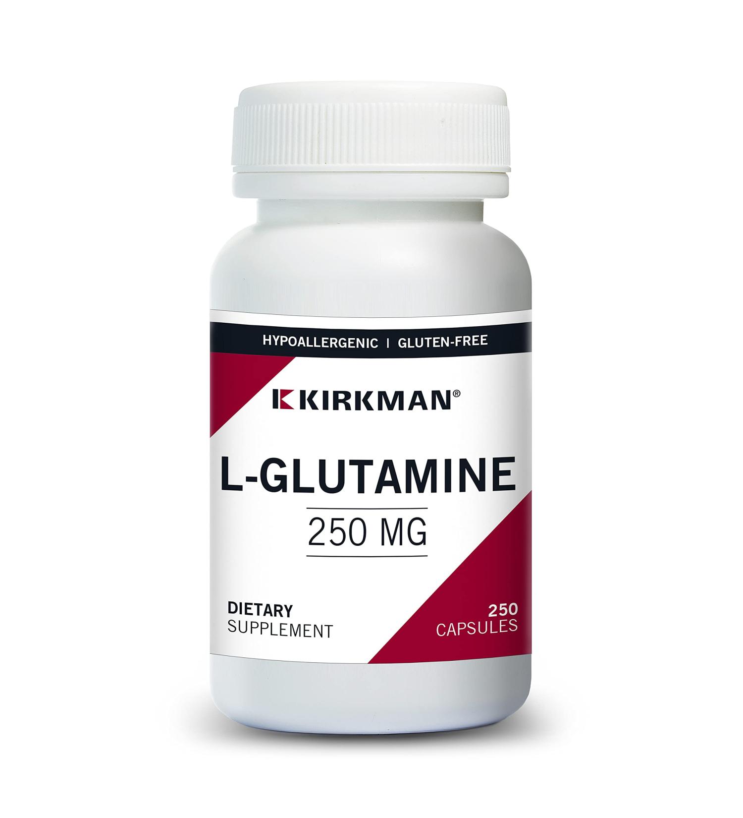 L-Glutamine 250 mg - Hypoallergenic Amino Acid Capsules | 250 Vegetarian Capsules | Gluten & Casein Free Supplements - Buy Online on GoSupps.com