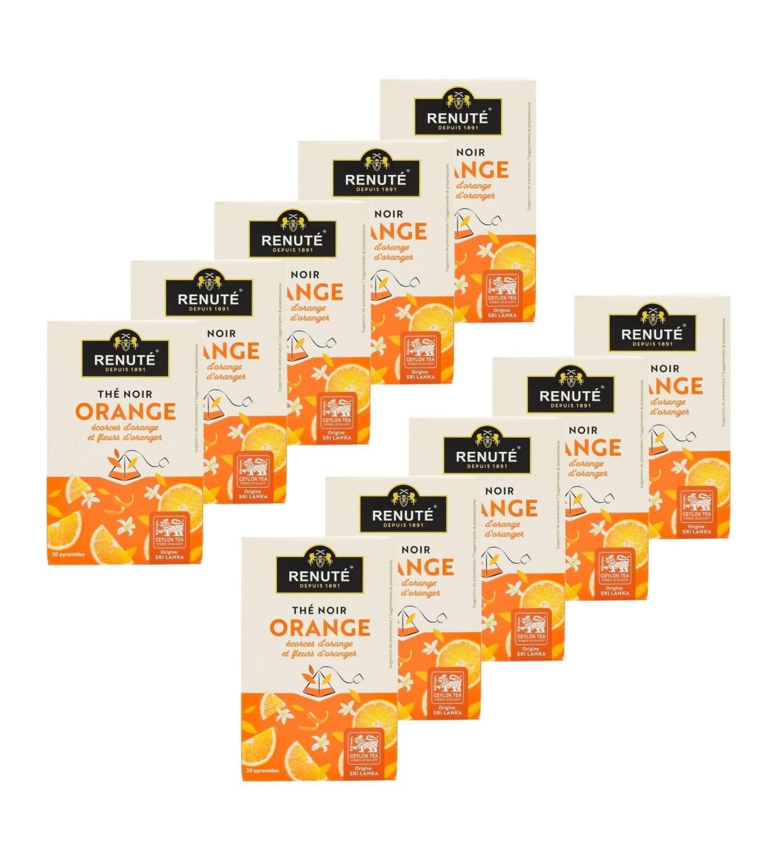  Renut Pack of 10 Orange Black Tea - 20 tea bags - 32g tin - Buy Online on GoSupps.com