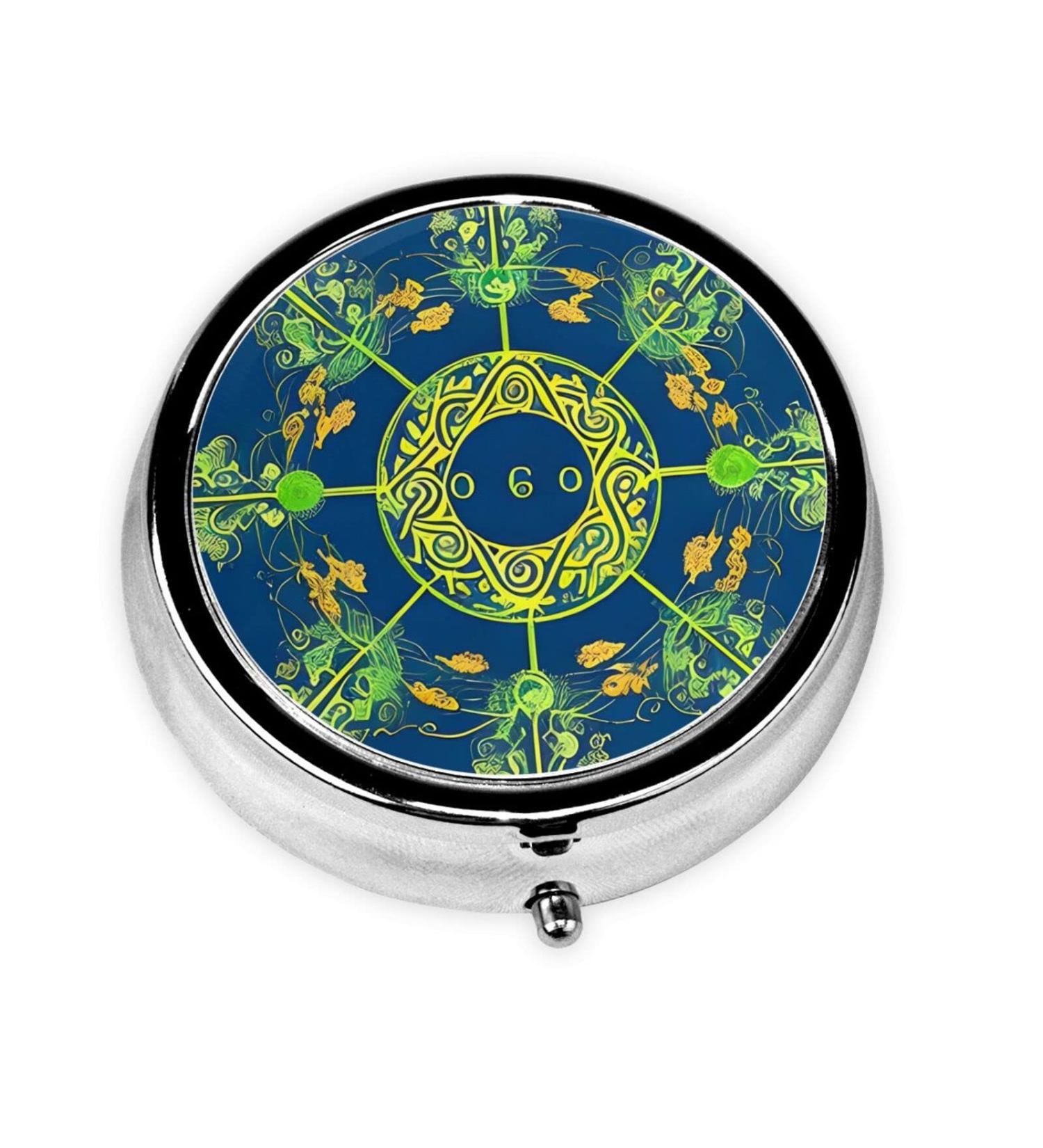 Yin Yang Totem Round Pill Box - 3 Compartment Organizer | Portable Travel Pill Box for Travel - Buy Online on GoSupps.com