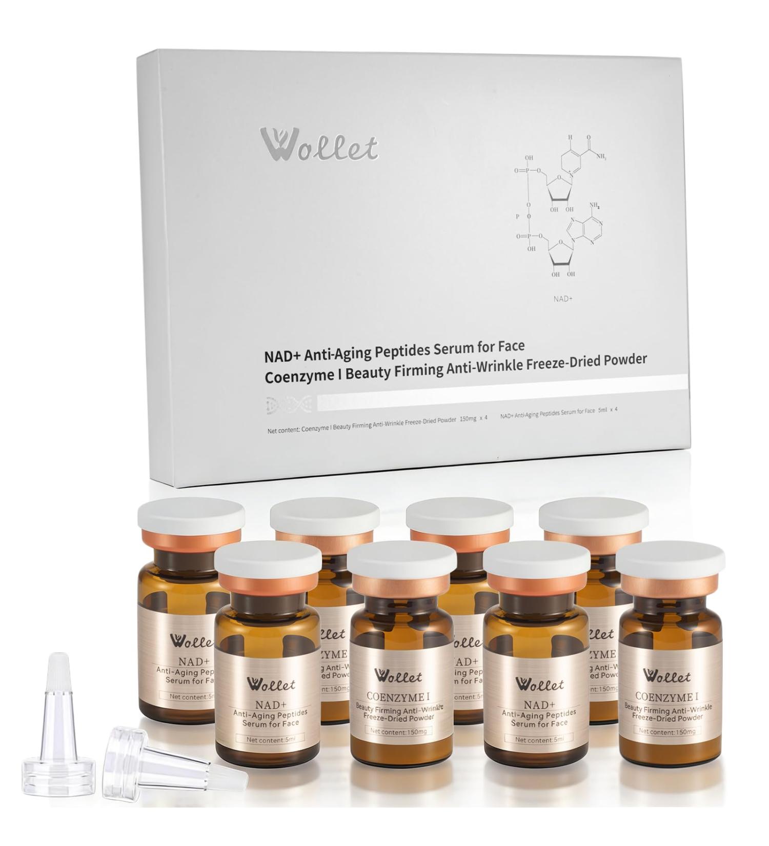 Anti Aging Peptide Serum Collagen, NAD+, Niacinamide & Hyaluronic Acid | Lifting & Skin Renewal Without Microneedling | Wrinkle Repair, Firming & Brightening | Fragrance-Free 0.02 Fl Oz (Pack of 8) - Buy Online on GoSupps.com