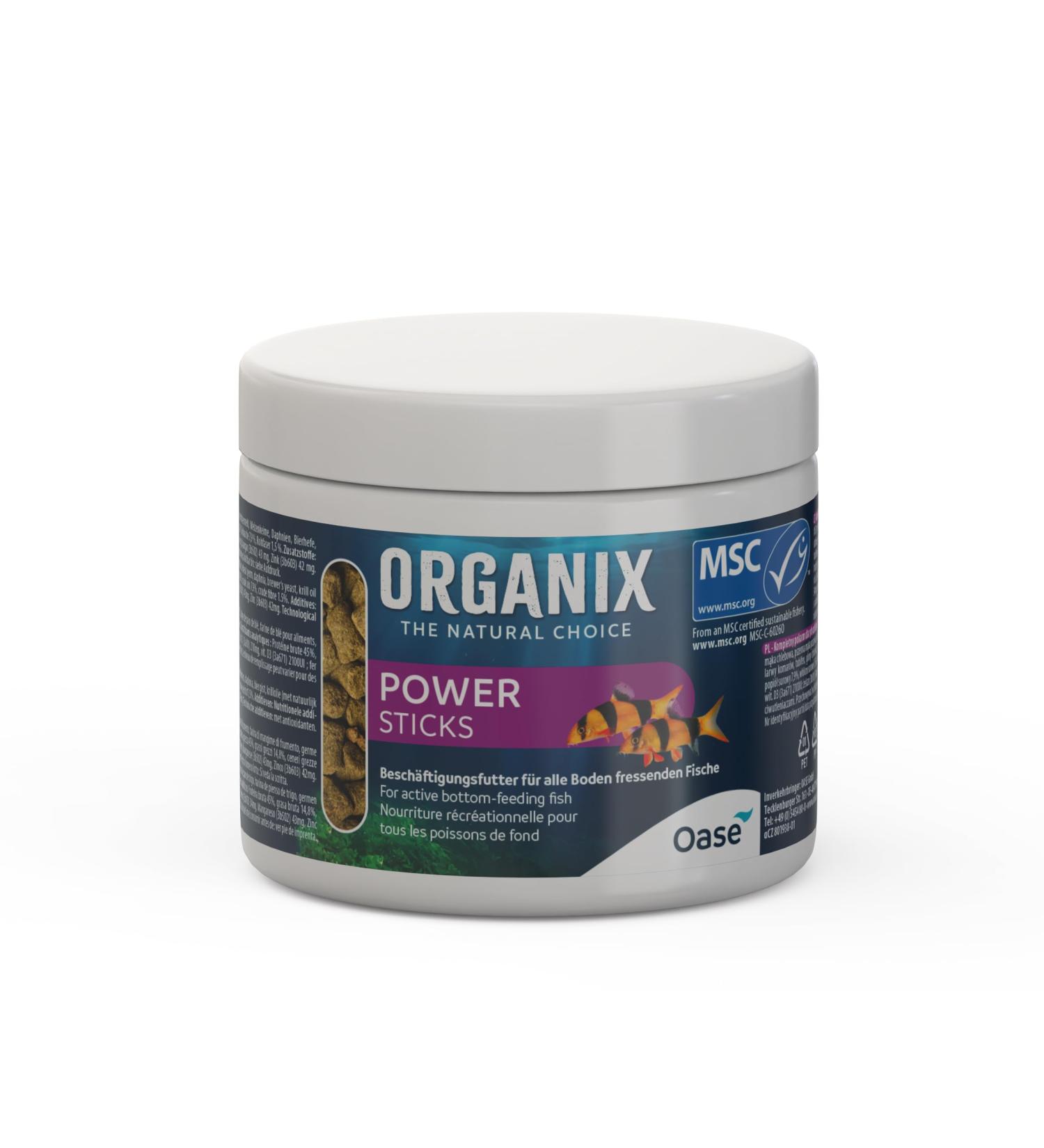 OASE ORGANIX Power Sticks 175 ML - Snack for Bottom-Dwelling Aquarium Inhabitants (Catfish Shrimp Loaches)