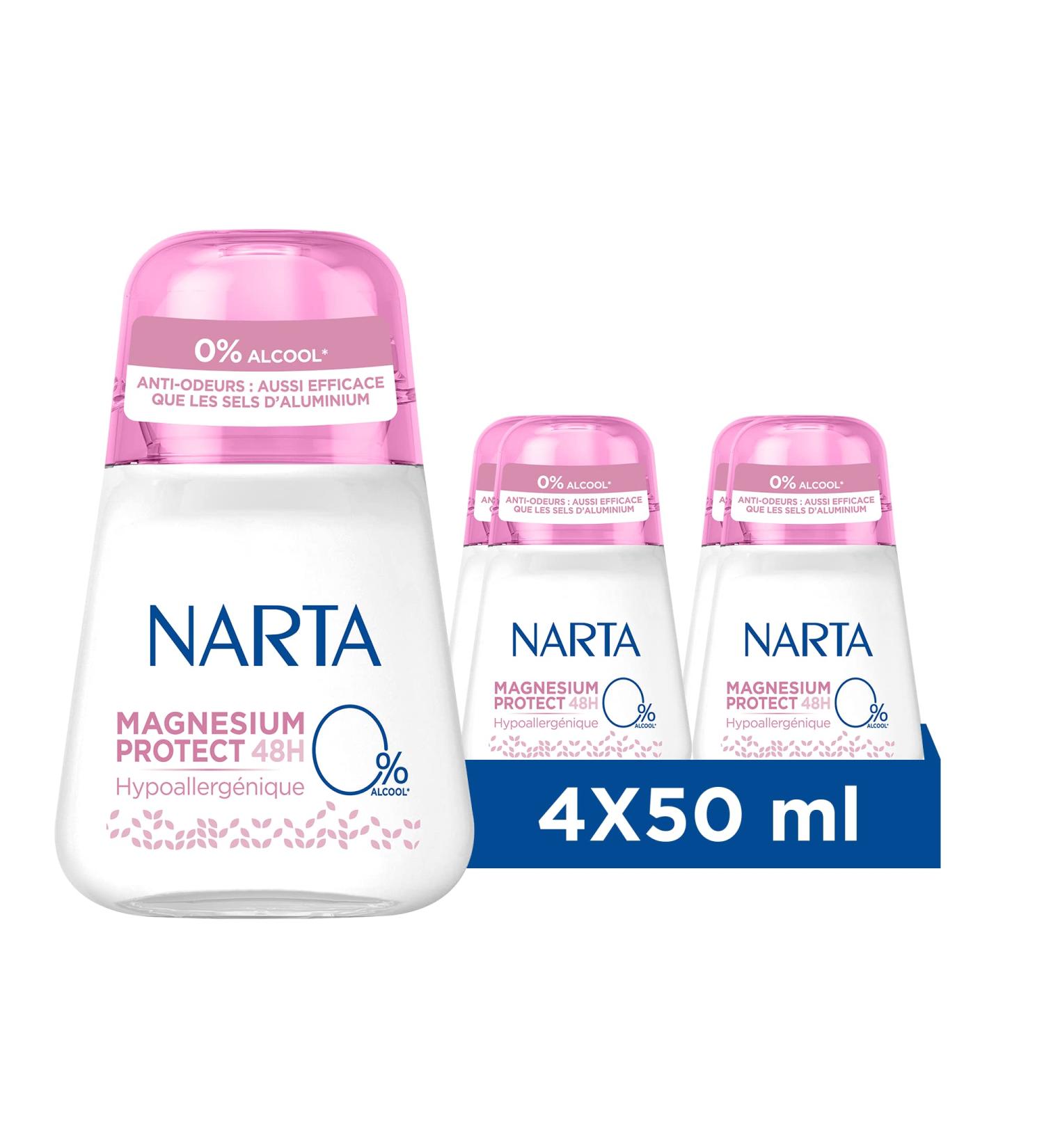 Narta Magnesium Protect Roll-on Deodorant for Women 48h 4 x 50ml