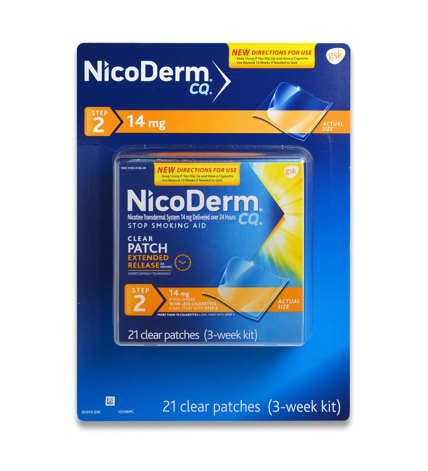 NICODERM CQ STEP 2- 3 WEEK KIT- 21 CLEAR NICOTINE PATCHES