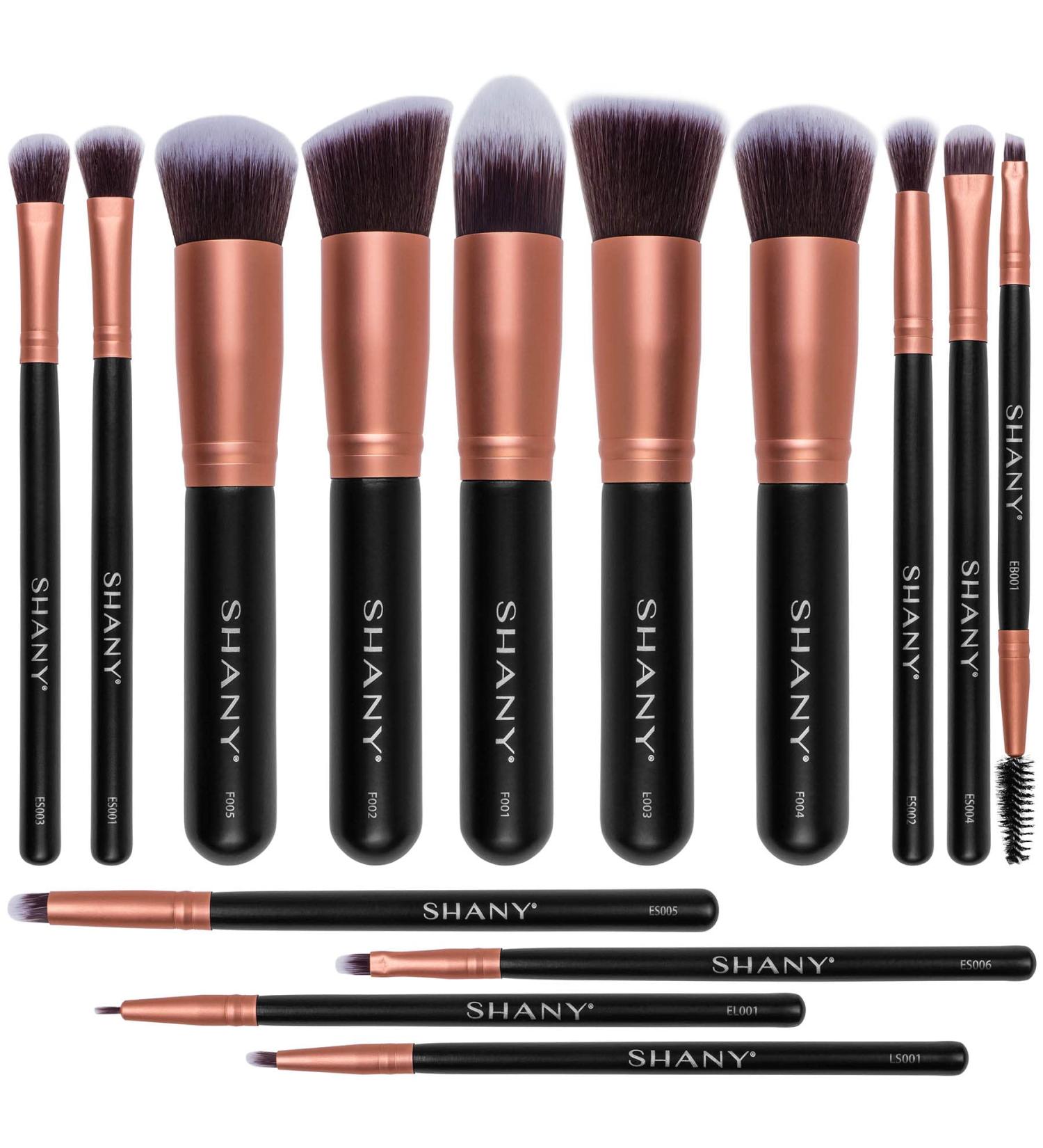 SHANY Rose All Day 14-Piece Makeup Brush Set - Kabuki Brushes for Foundation Powder Concealers & Eyeshadows - Premium Rose Gold Finish - Buy Online on GoSupps.com