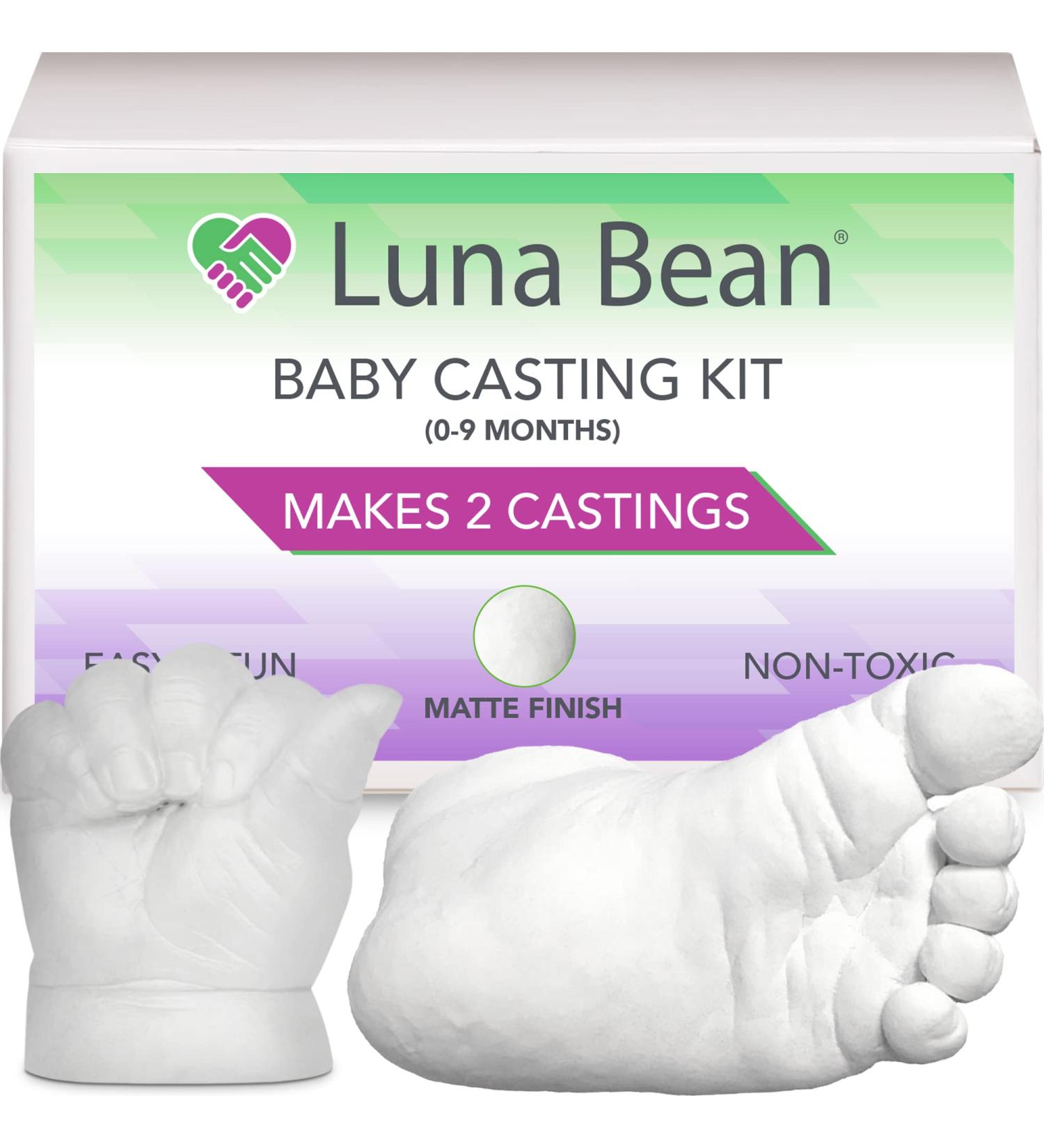 Luna Bean Baby Keepsake Hand Casting Kit - Infant Hand & Foot Mold - Clear Sealant Matte Finish - Perfect for First Birthday & Newborn Gifts - Buy Online on GoSupps.com
